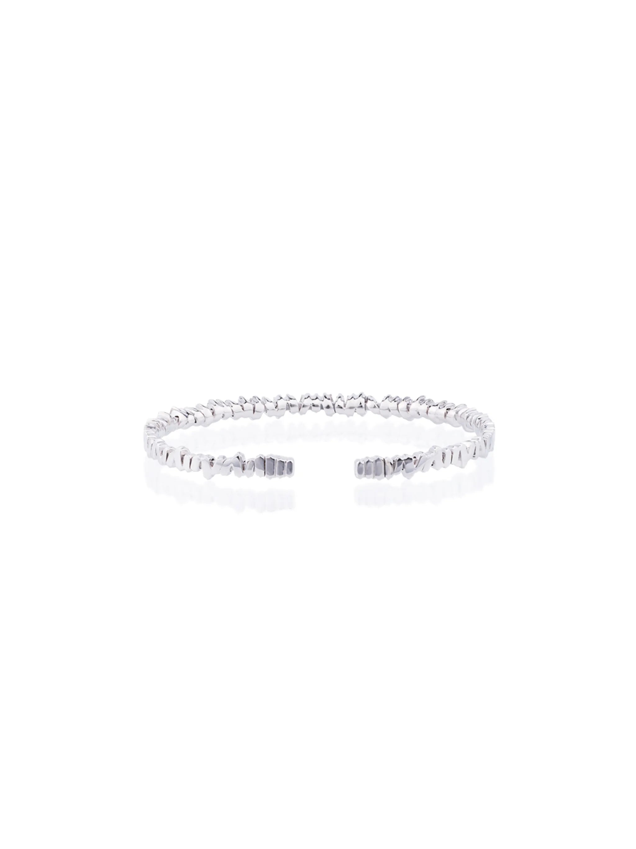 18K white gold and diamond Fireworks Classic baguette bangle