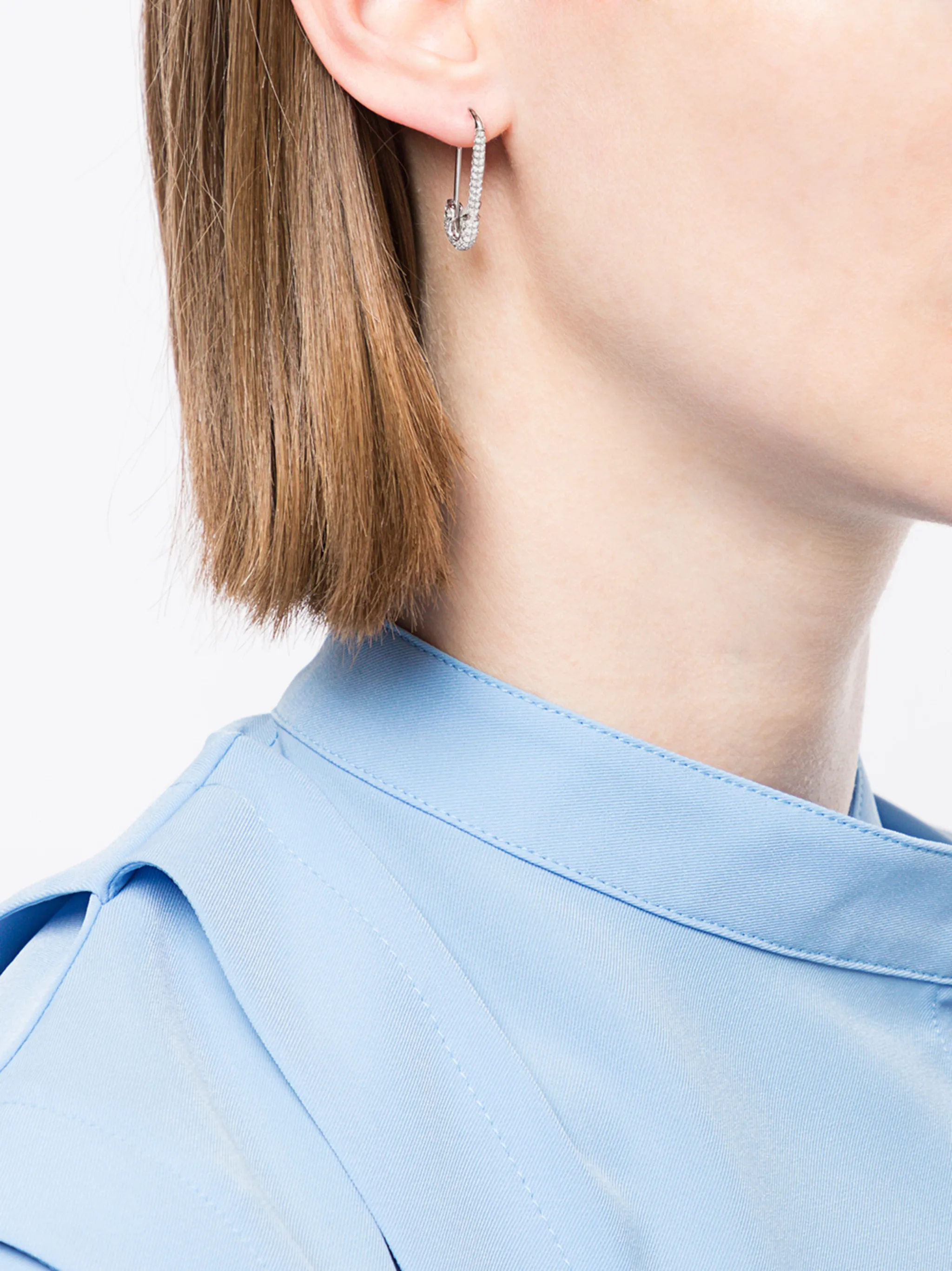 Safety Pin diamond earring