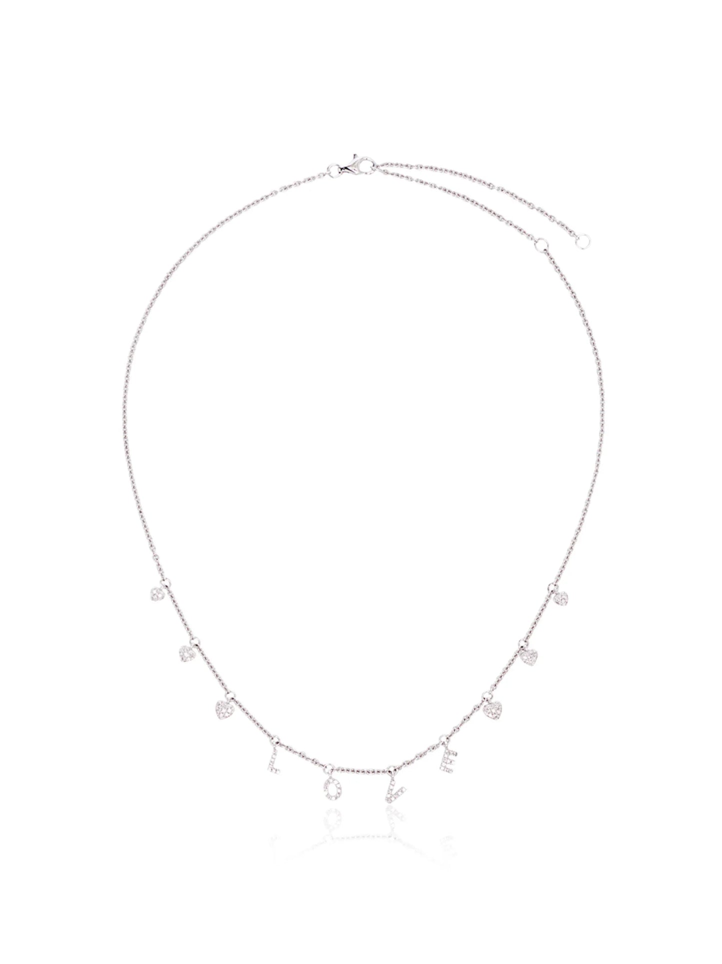 18K white old love necklace
