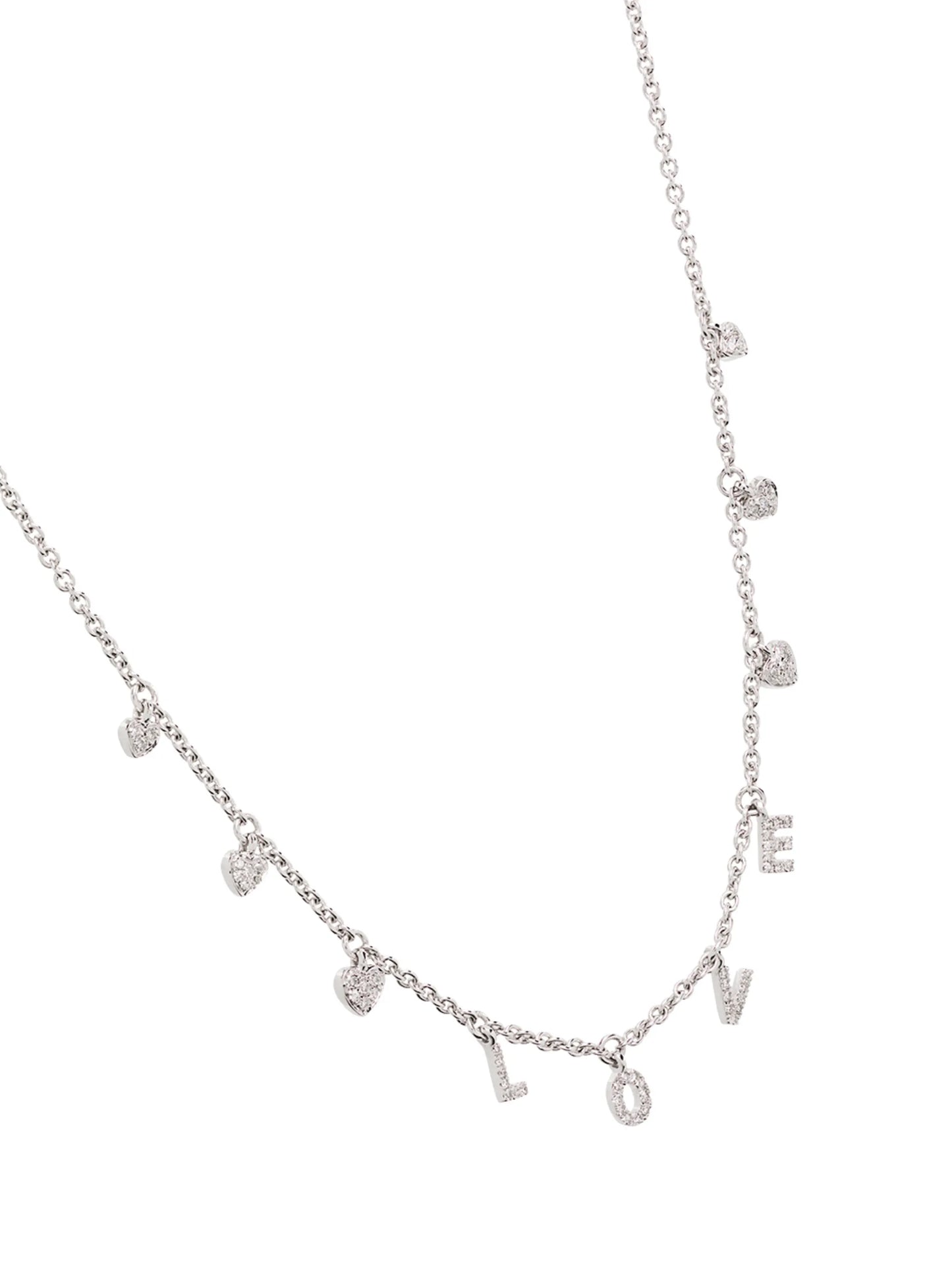 18K white old love necklace
