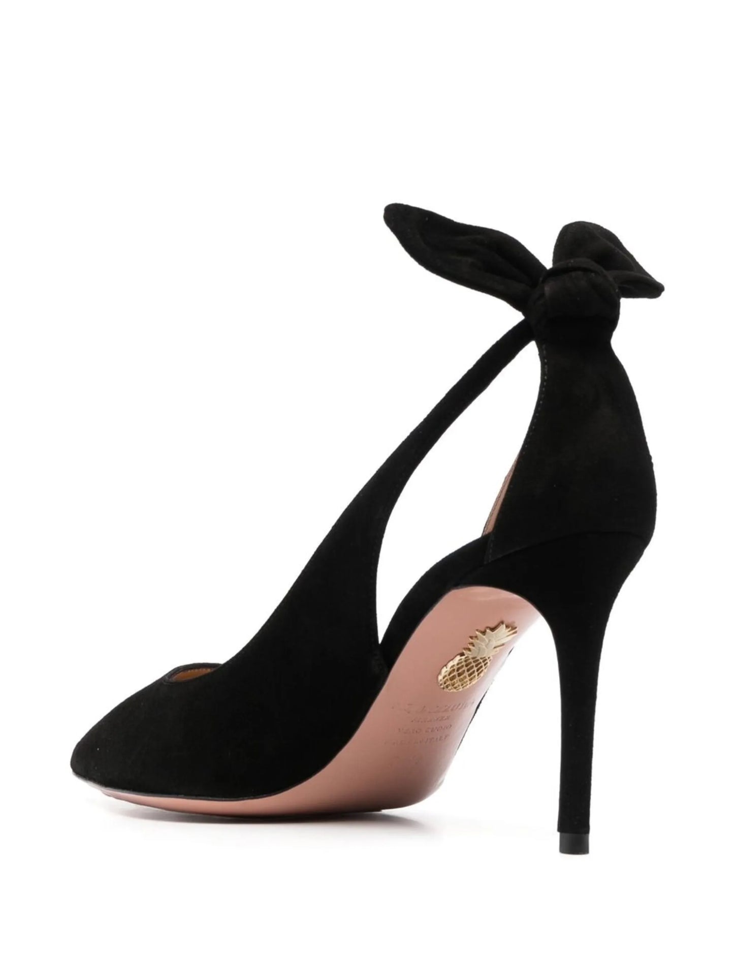 bow suede pumps