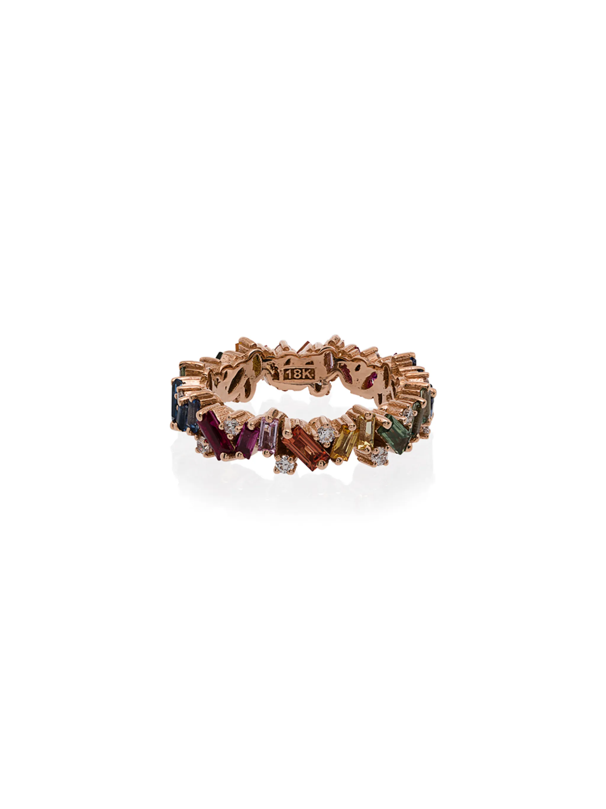 frenzy rainbow sapphire eternity band