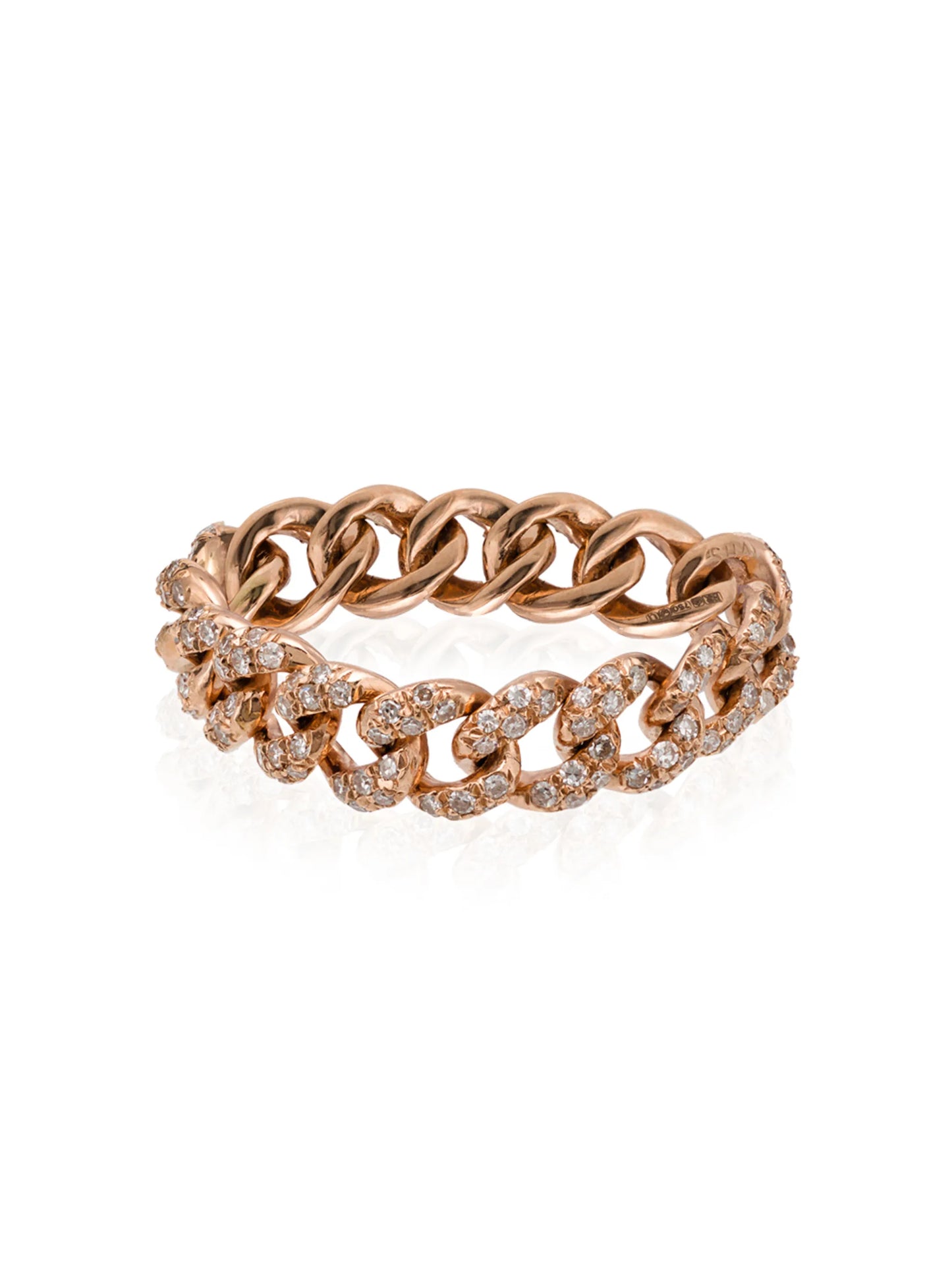 18K rose gold chain link ring