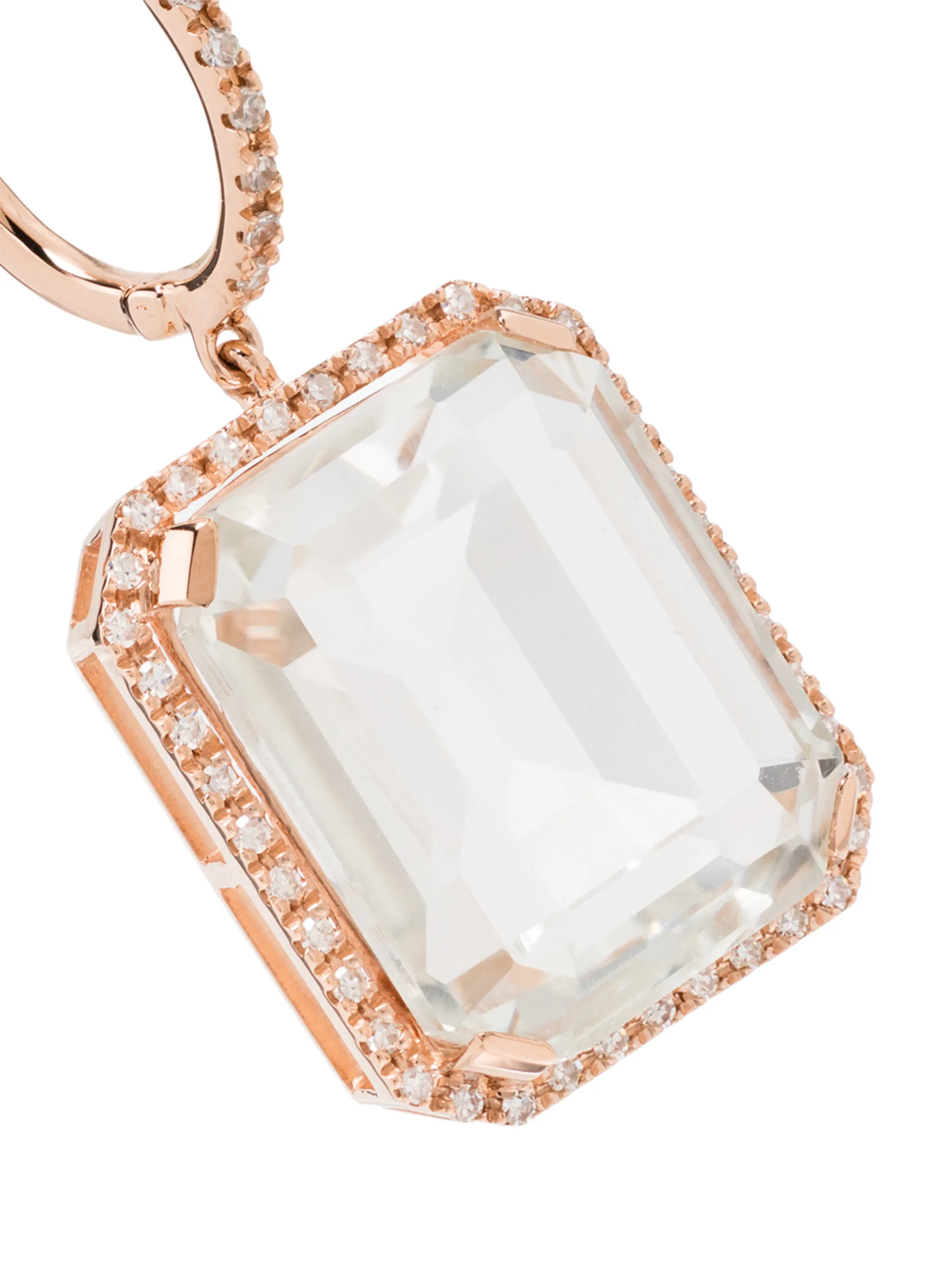 light pink crystal & diamond portrait earrings