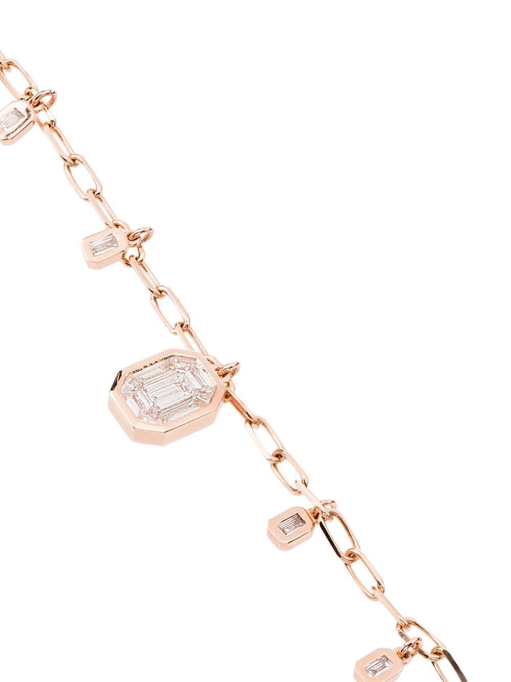 18K rose gold and diamond drop necklace