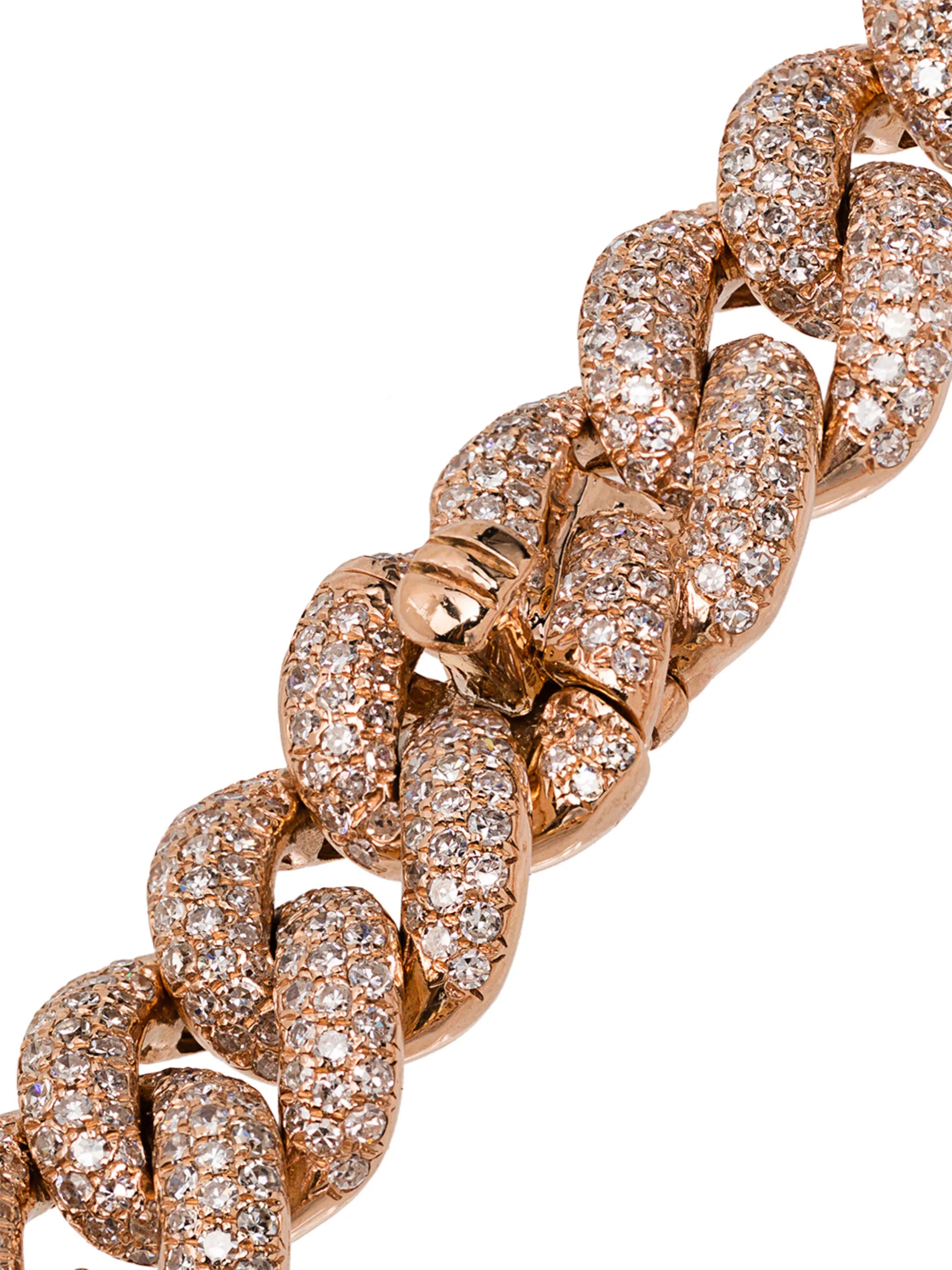 18K gold and diamond link bracelet