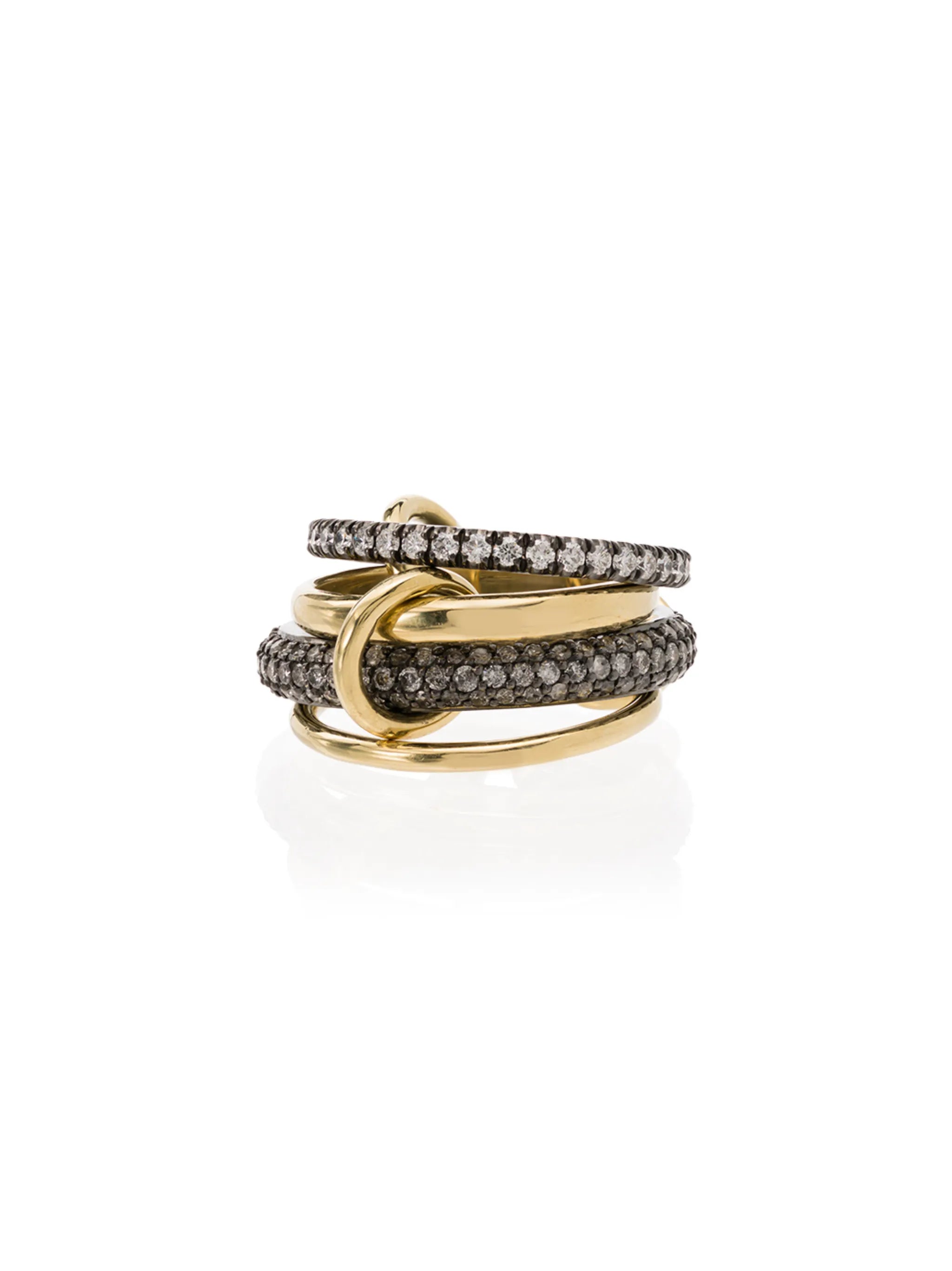 18kt yellow gold Vega four-link stacked ring