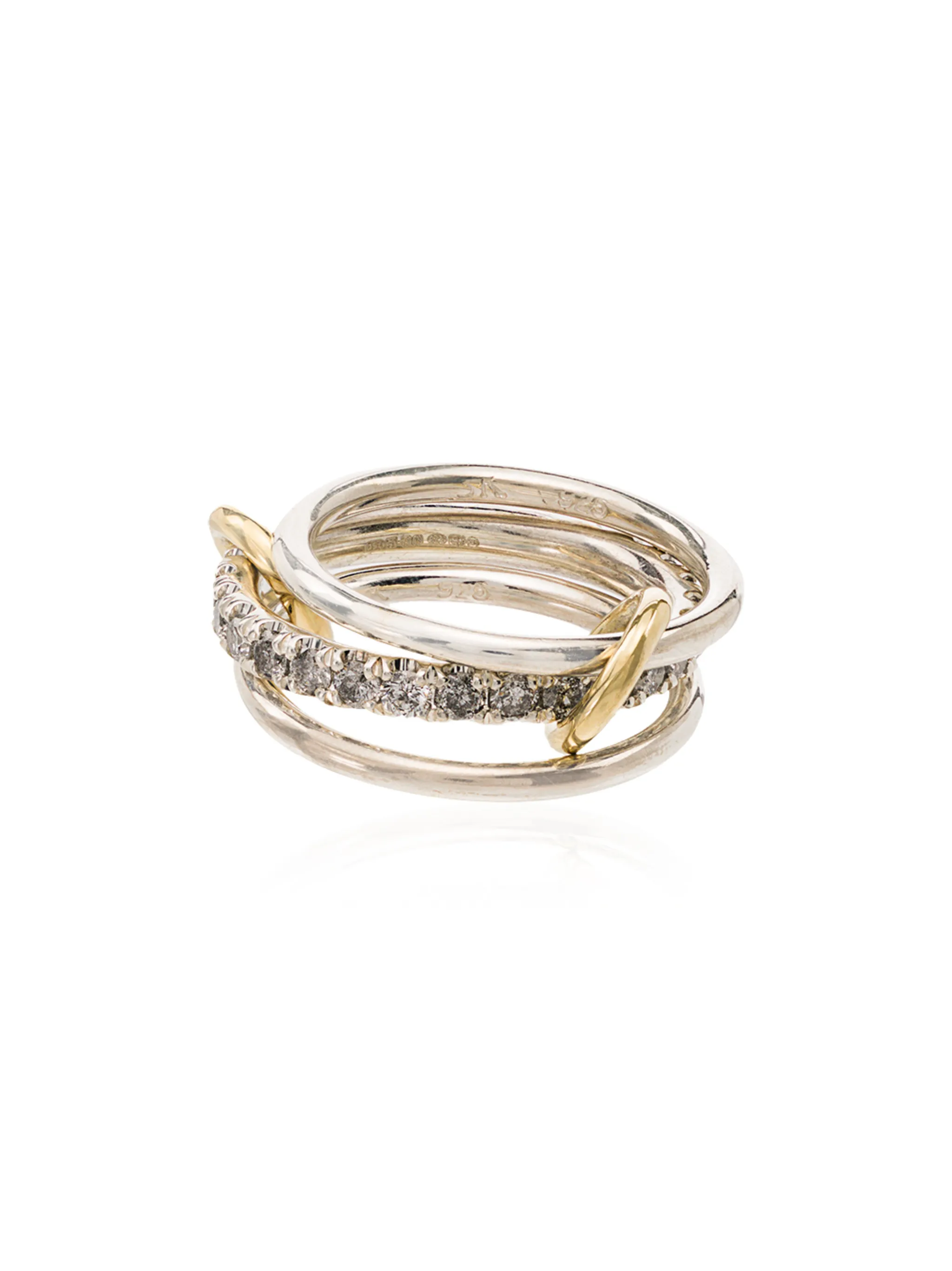 18kt yellow gold Petunia link diamond ring