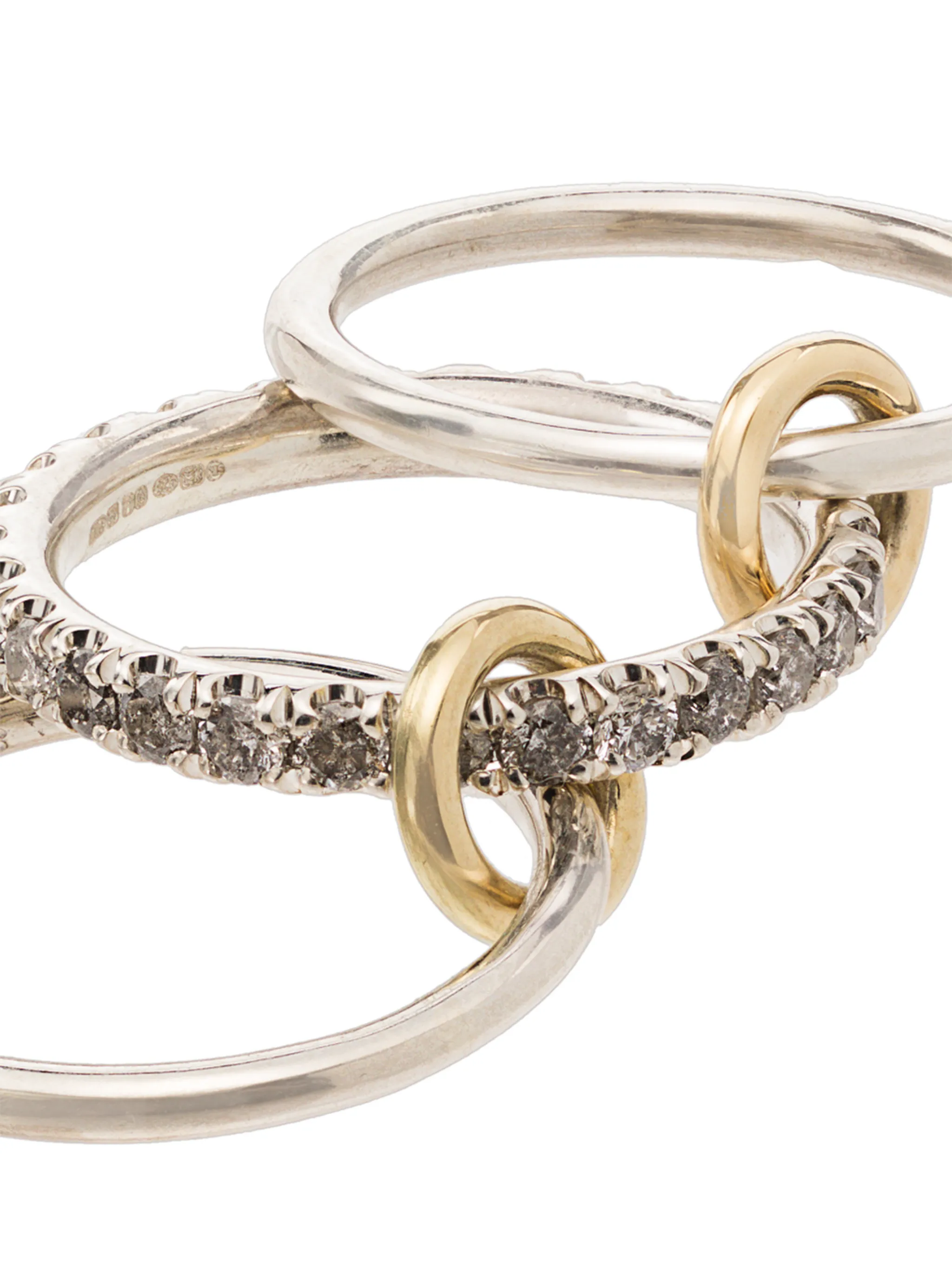 18kt yellow gold Petunia link diamond ring