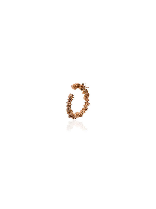 18kt rose gold Fireworks sapphire and hoop earrings