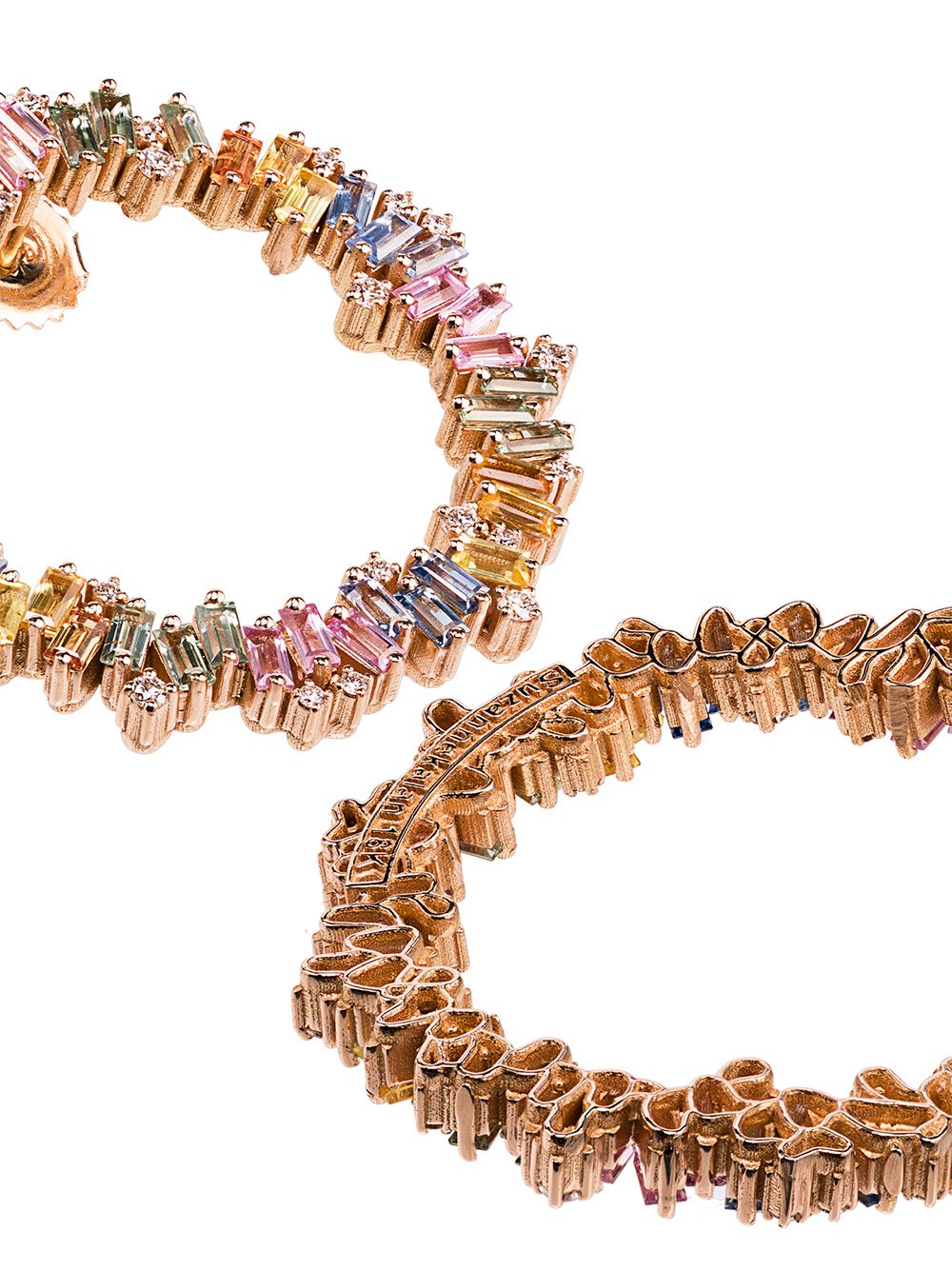 18kt rose gold Fireworks sapphire and hoop earrings