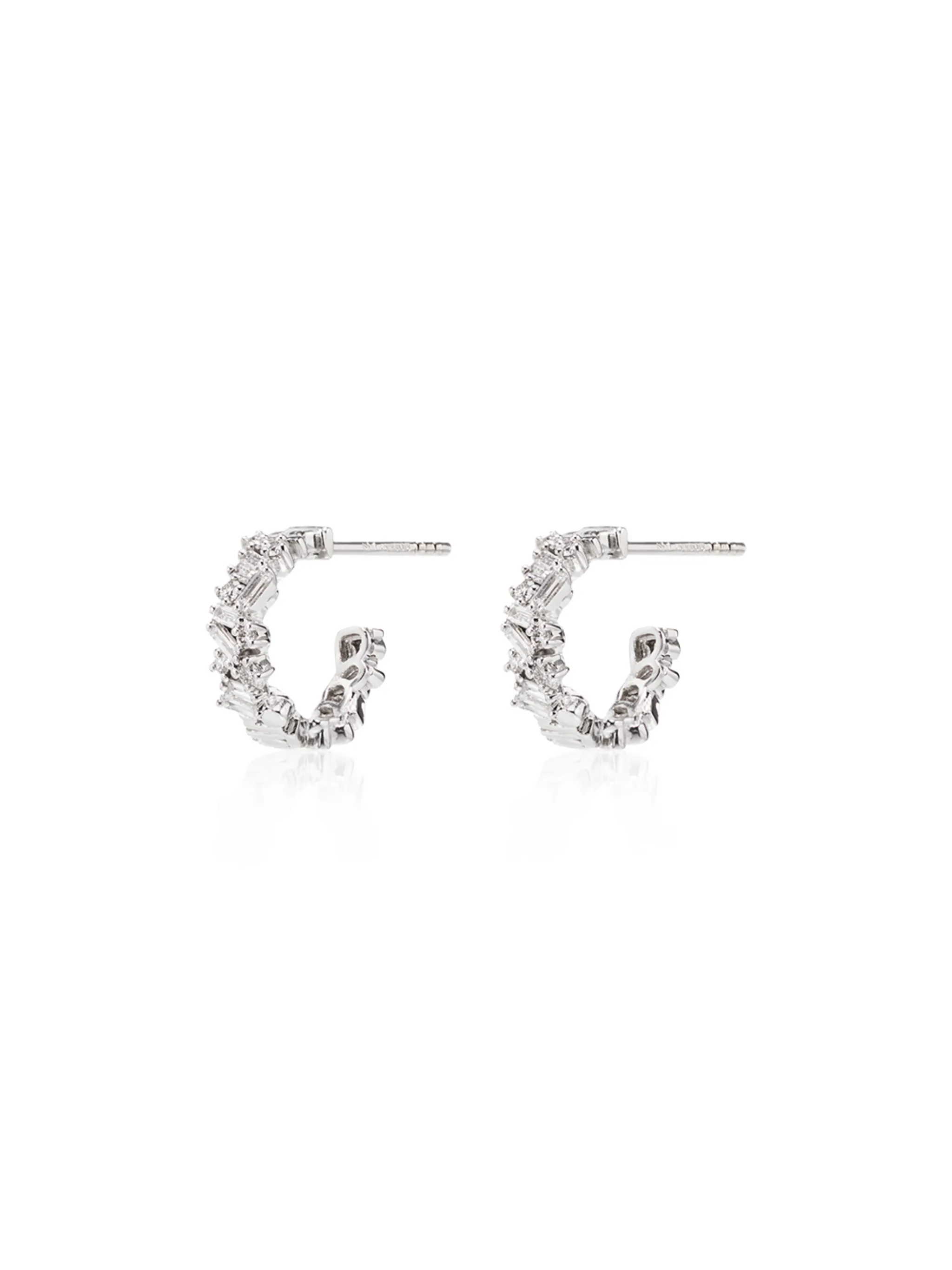 classic diamond icon mini hoops