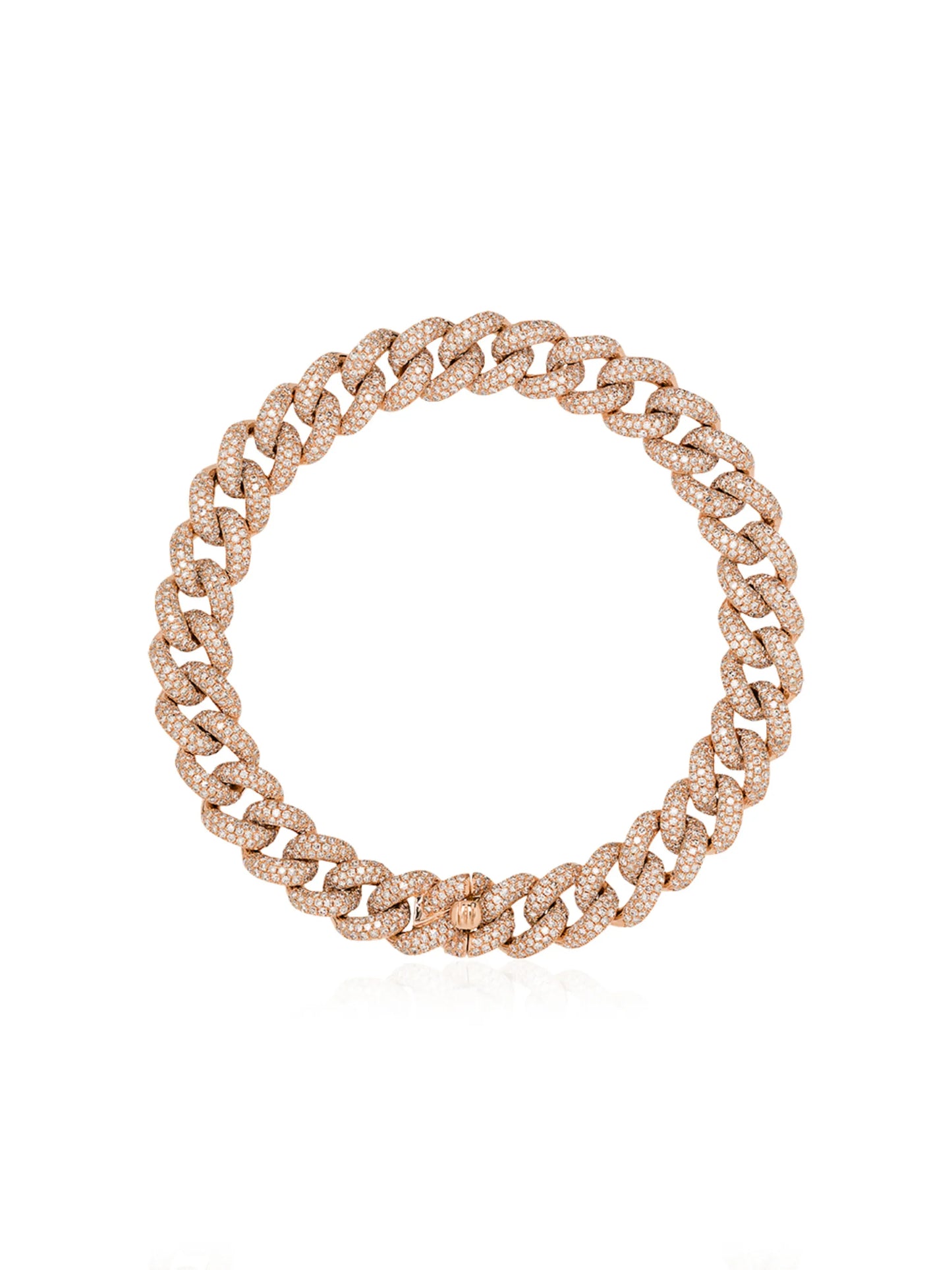 18K rose gold pavé diamond link bracelet