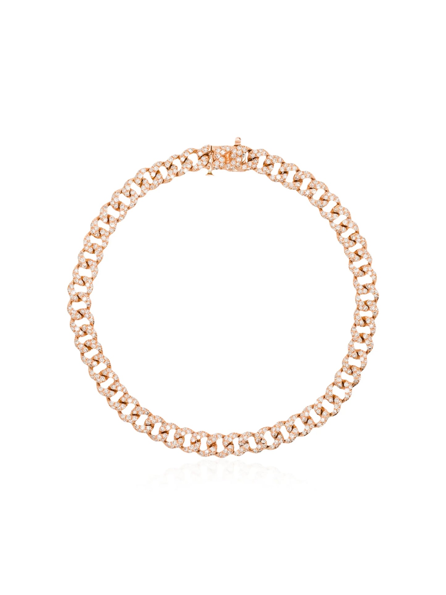 18K rose gold and diamond mini 7 inch link bracelet