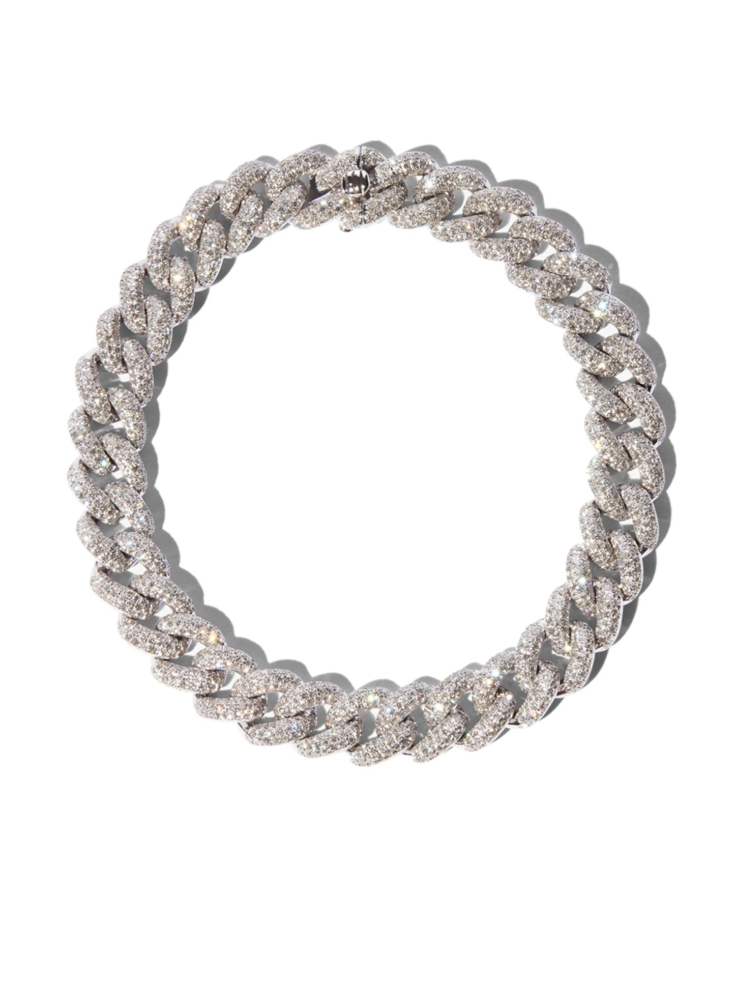 18K white gold 8 inch pavé diamond bracelet