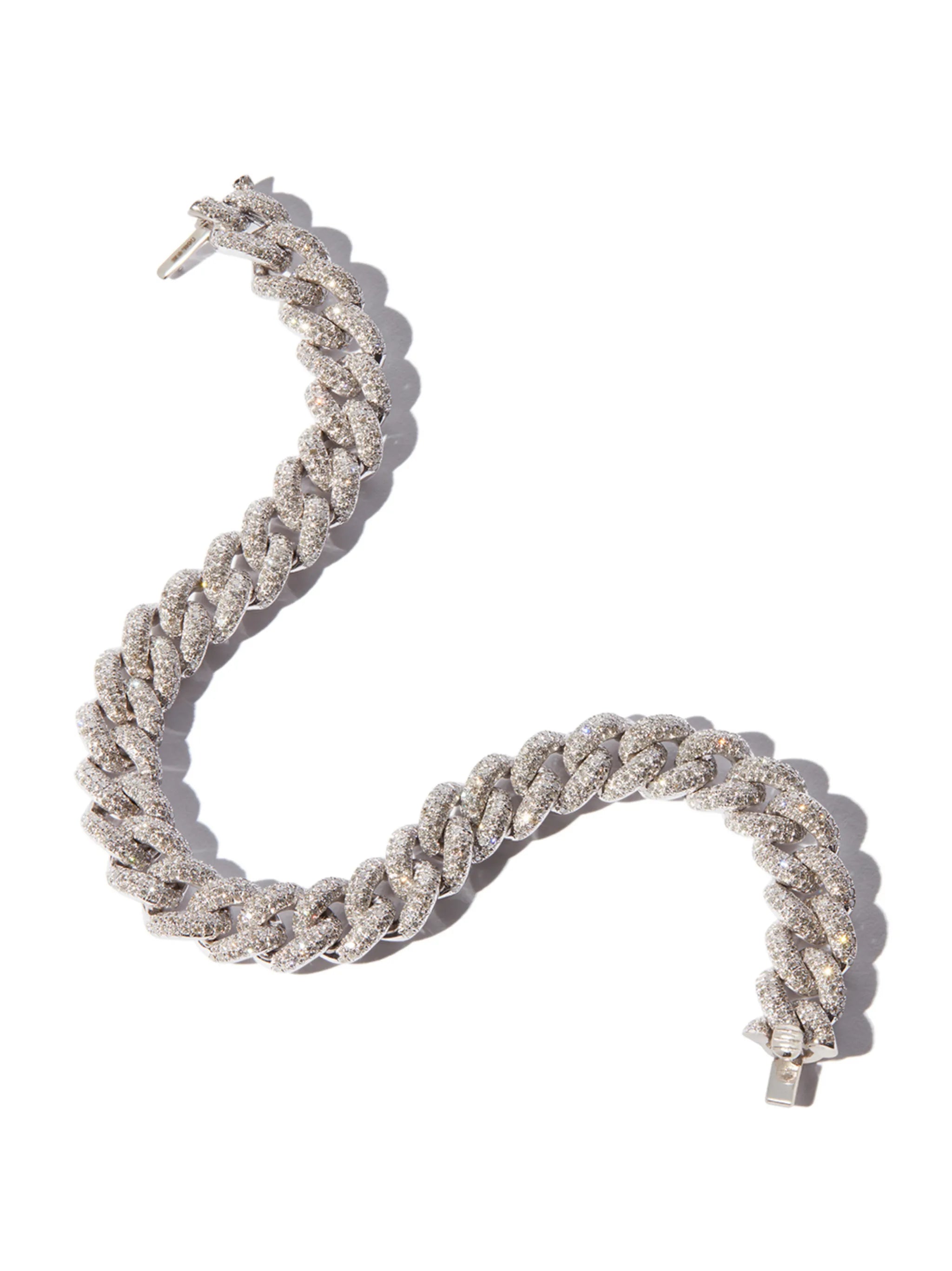 18K white gold 8 inch pavé diamond bracelet
