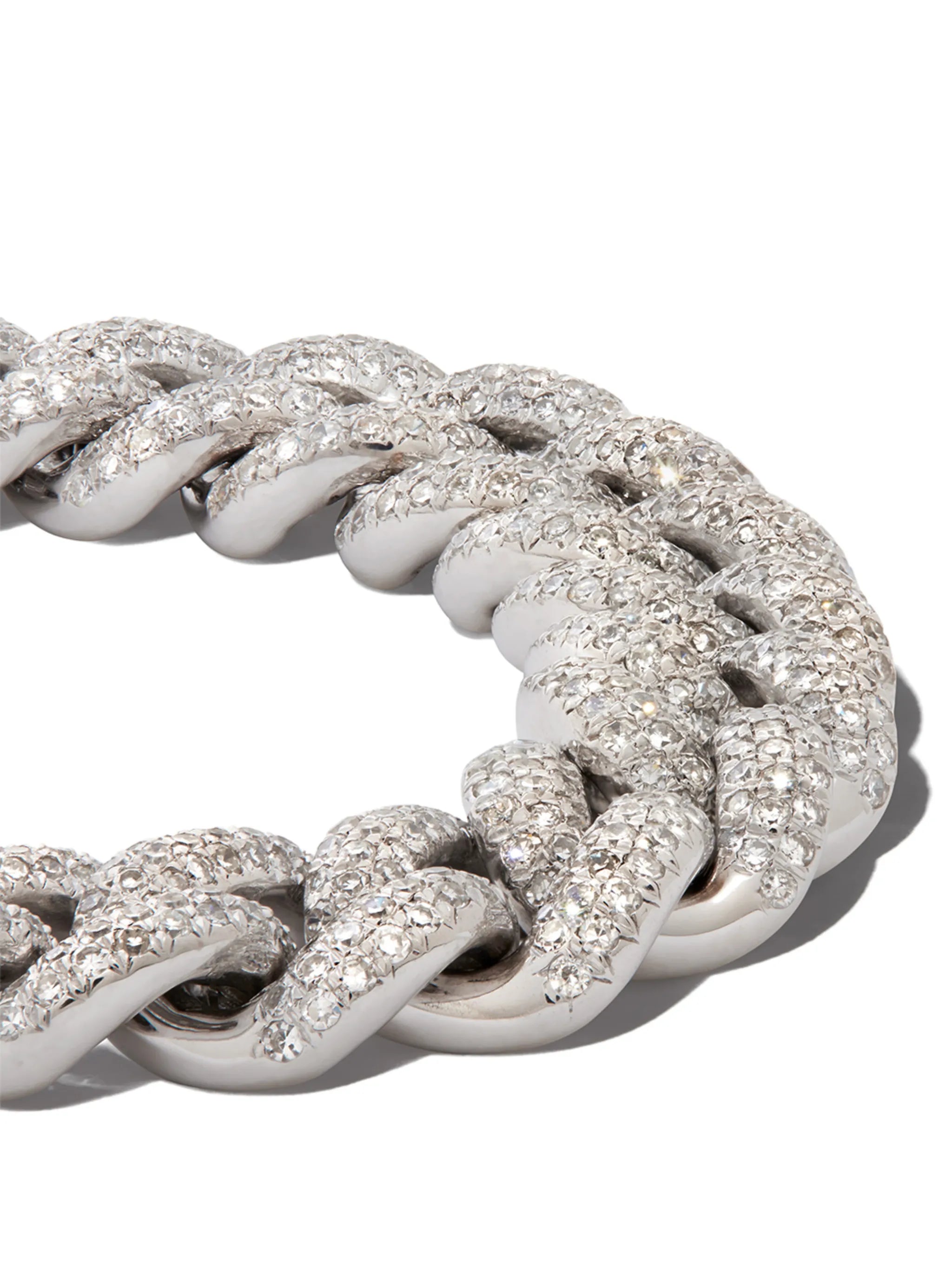 18K white gold 8 inch pavé diamond bracelet