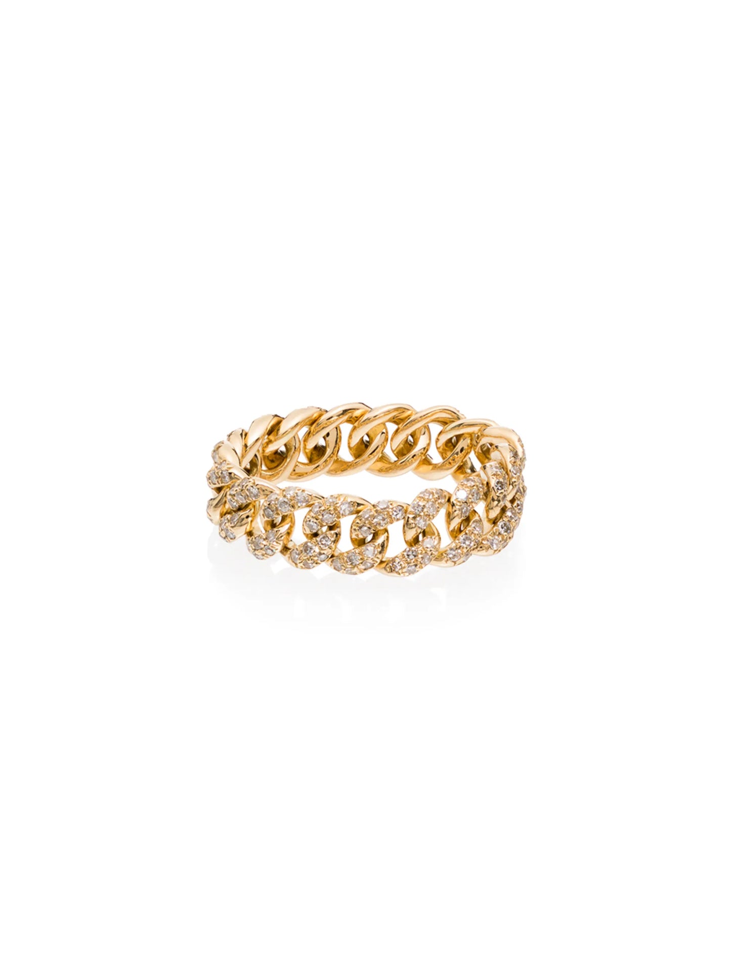 18K gold chain diamond ring