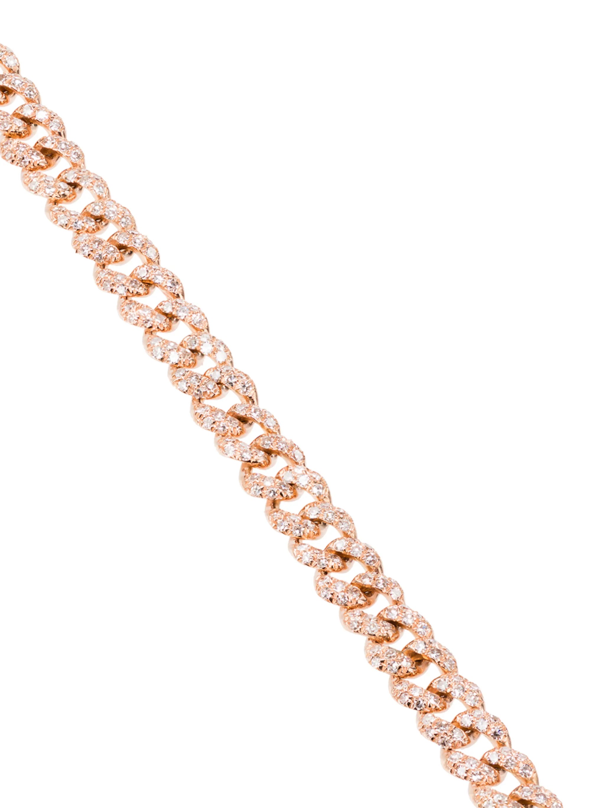 18K rose gold diamond-embellished 7.5 inch bracelet