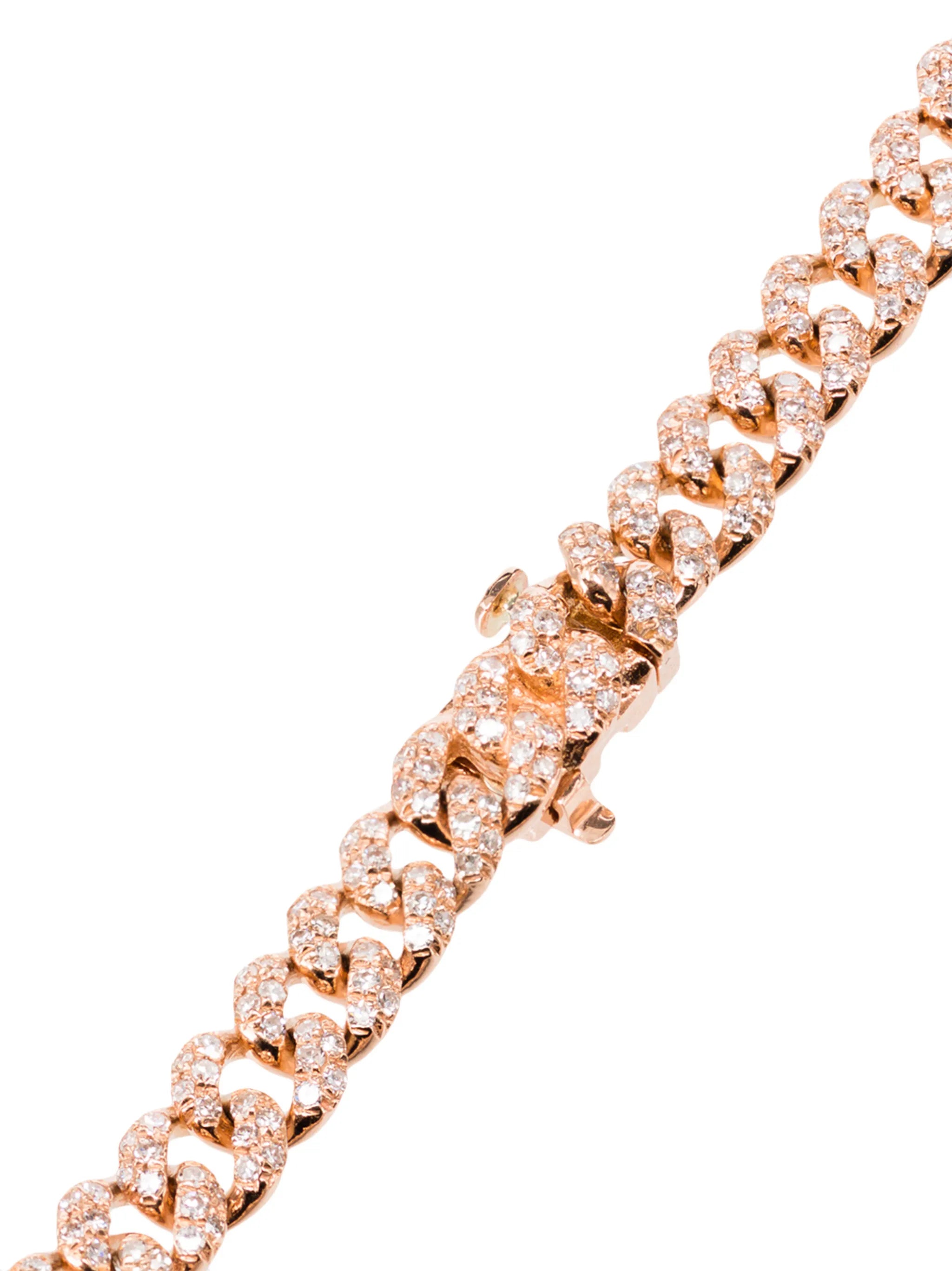 18K rose gold diamond-embellished 7.5 inch bracelet