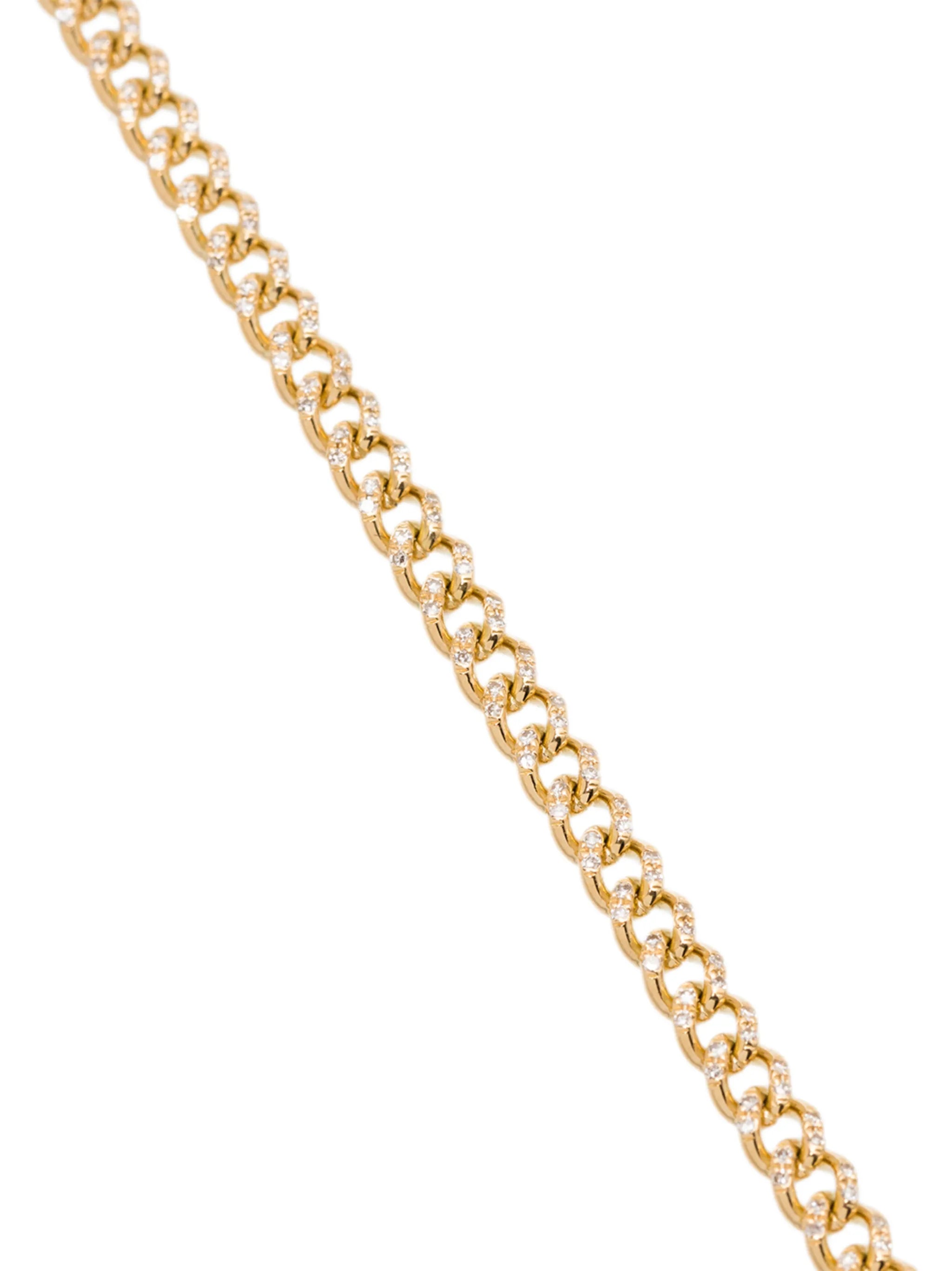 18K yellow gold baby link pavé diamond choker