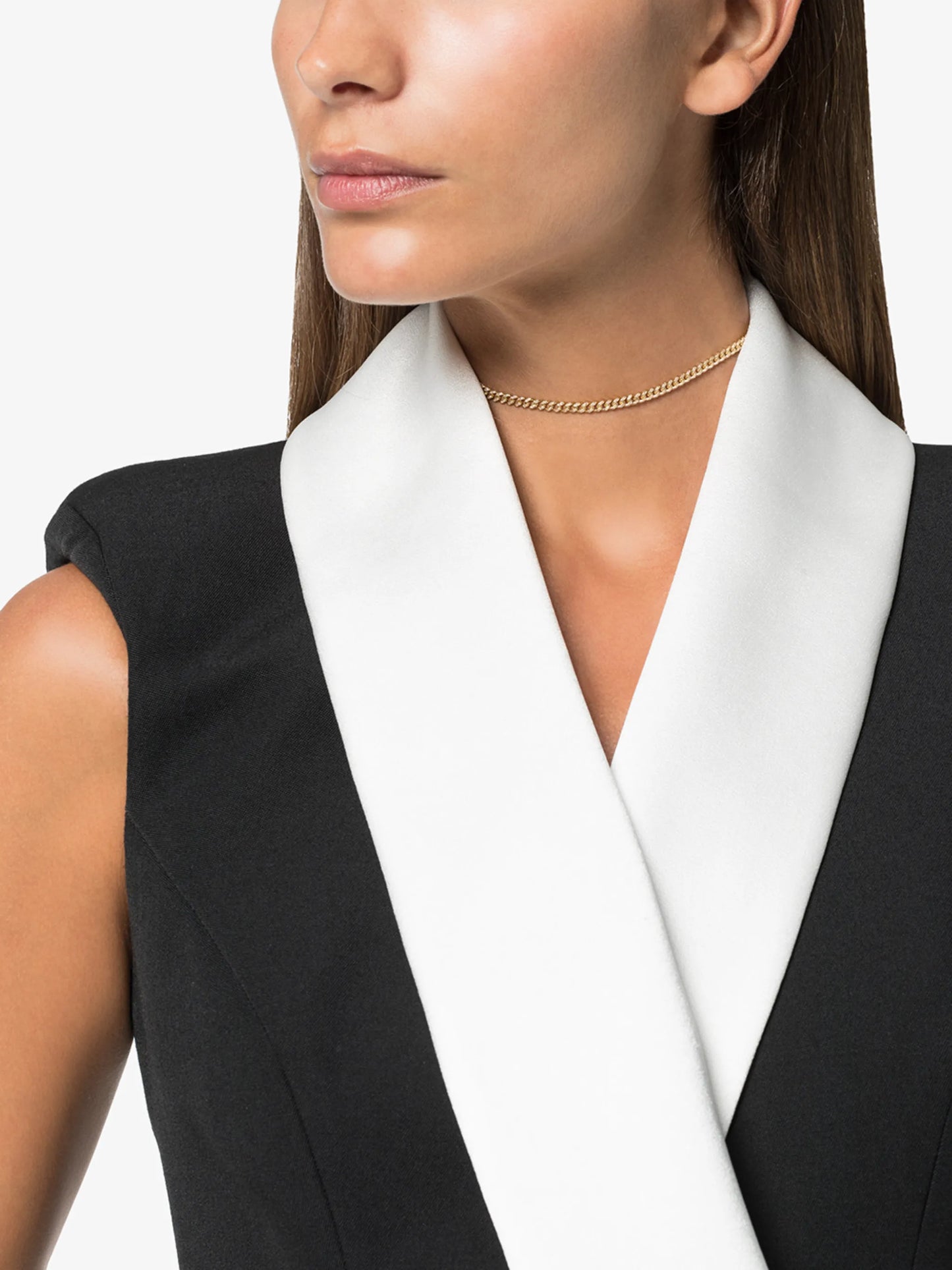 18K yellow gold baby link pavé diamond choker