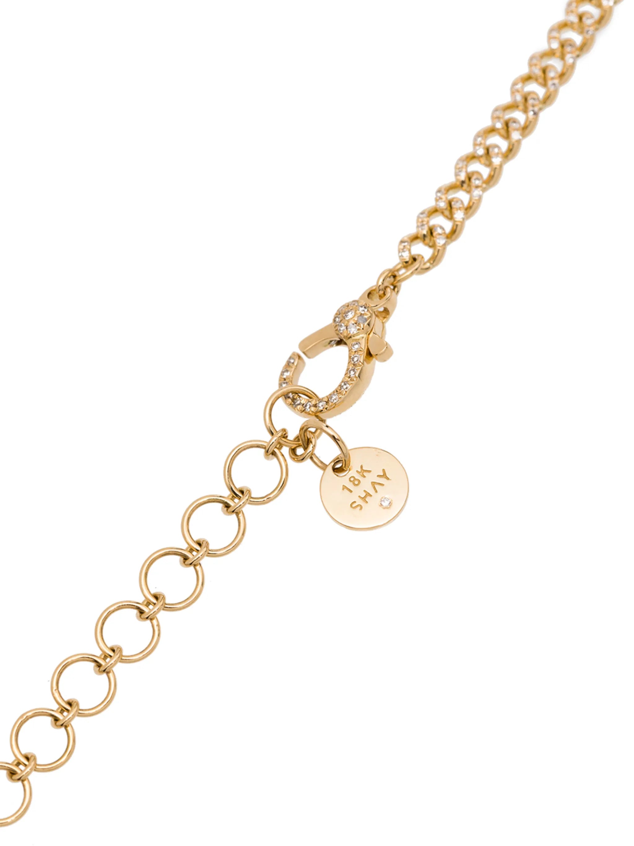 18K yellow gold baby link pavé diamond choker