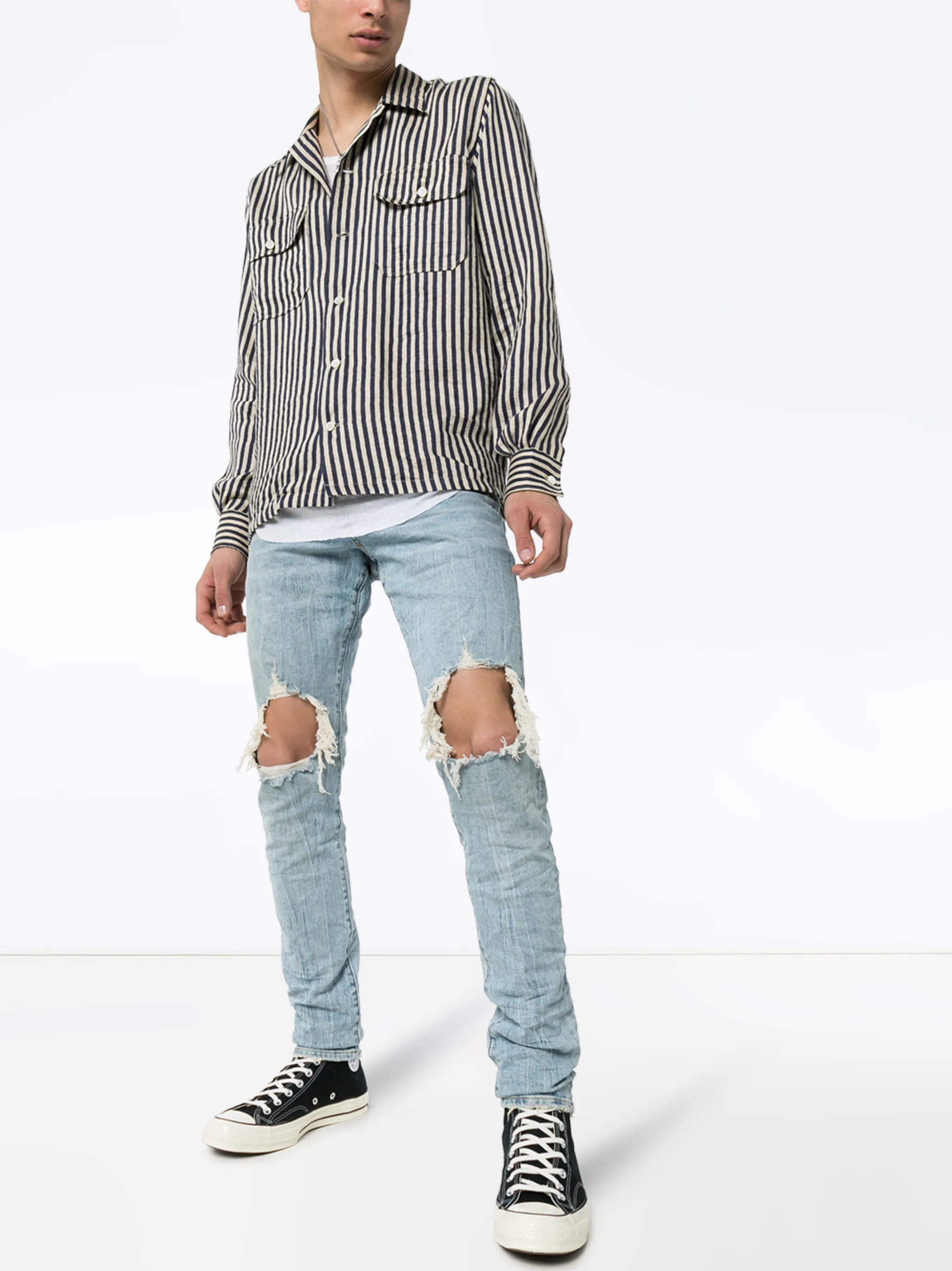 P002 light indigo blowout pants