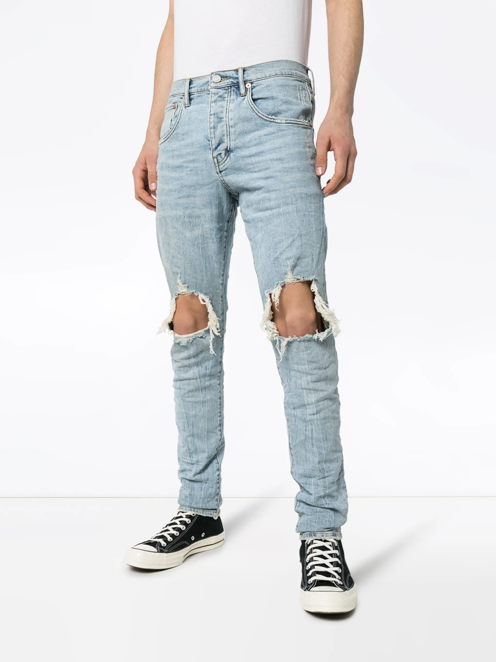 P002 light indigo blowout pants