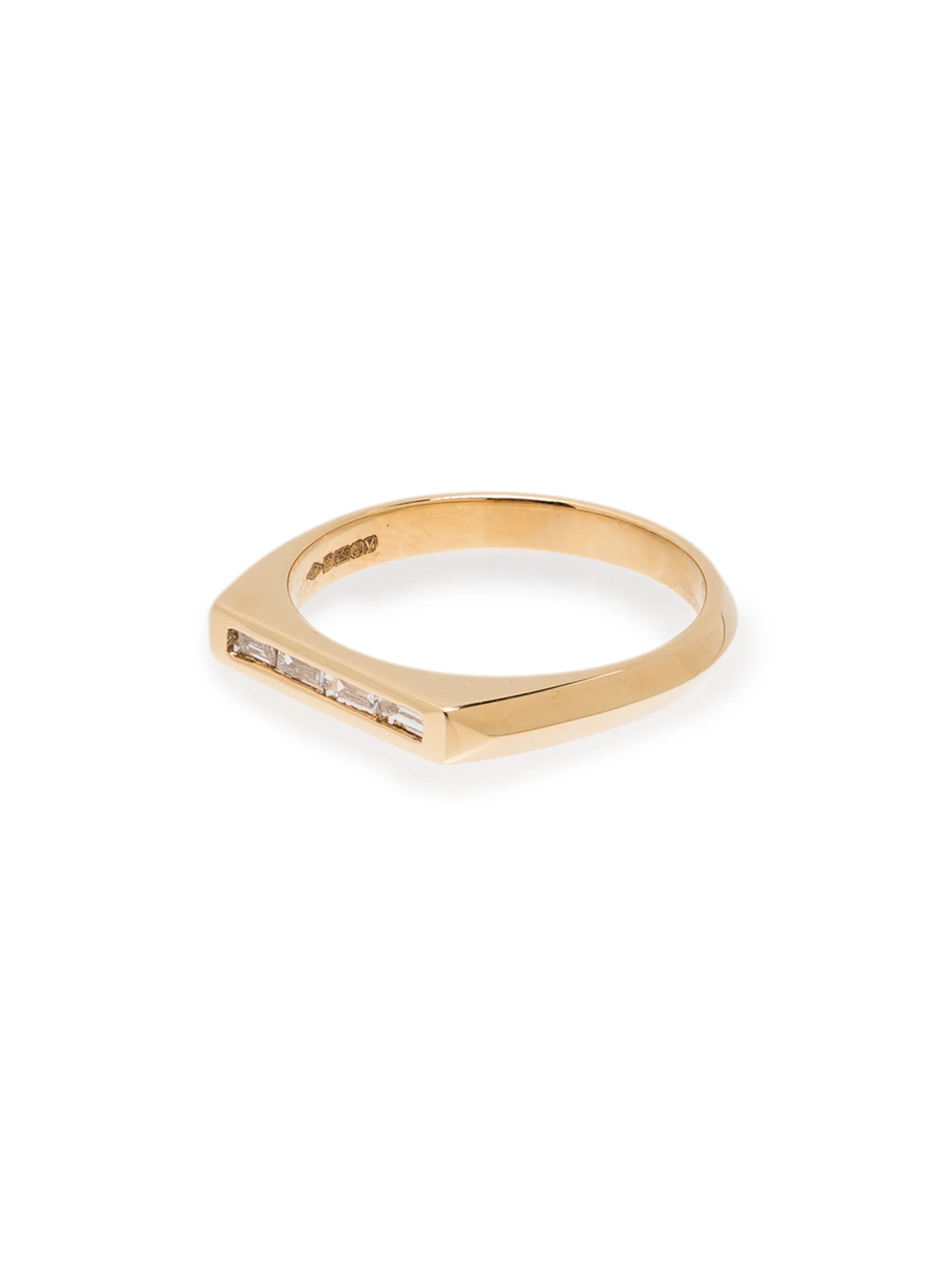 18kt yellow gold Knife Edge diamond ring