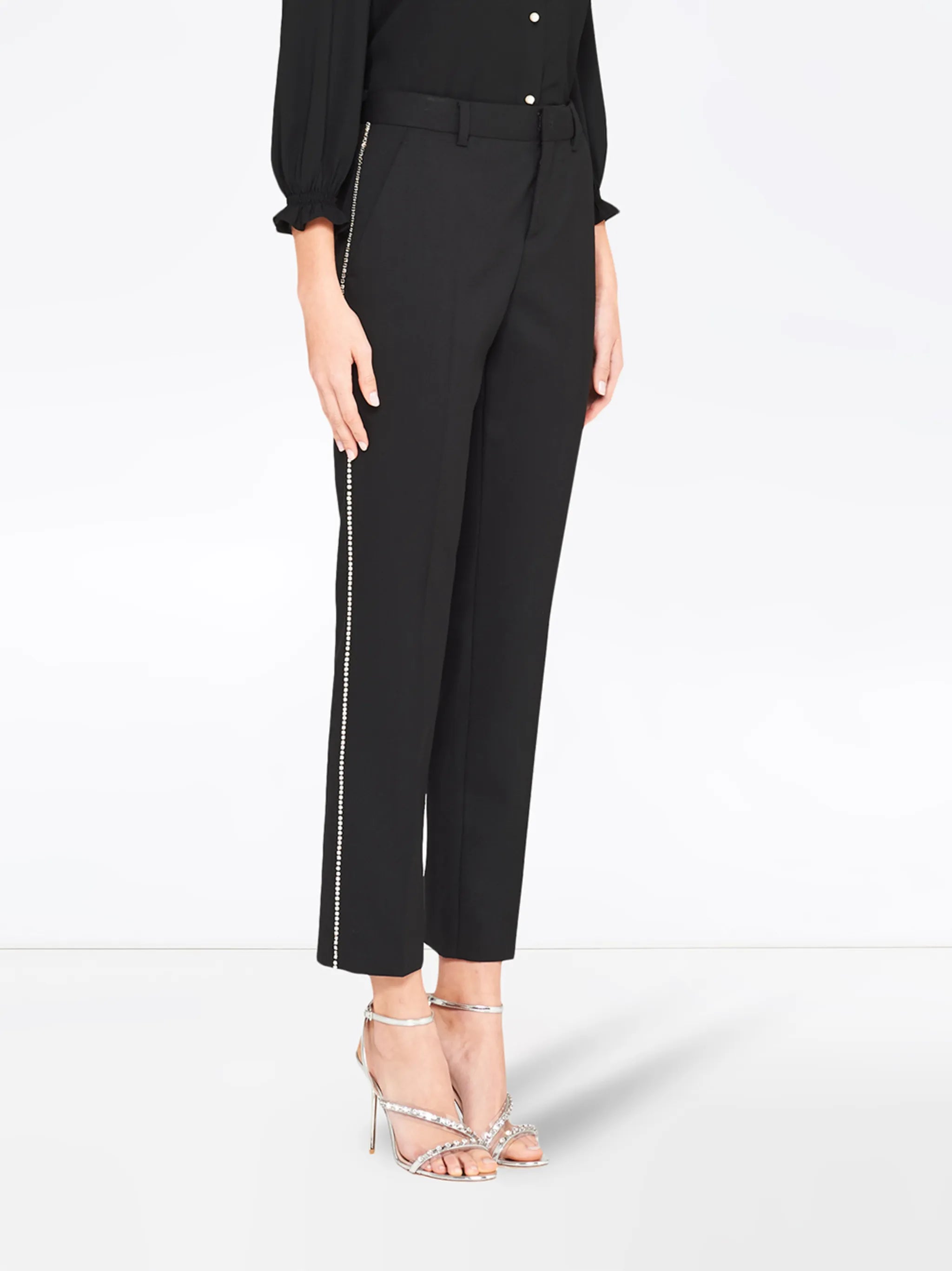 crystal-embellished tailored trousers