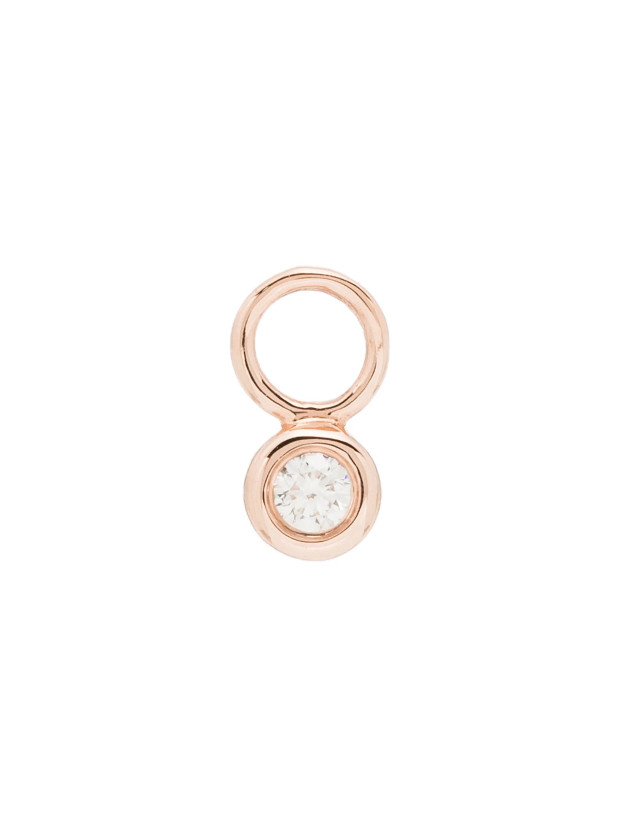 14kt rose gold diamond single charm