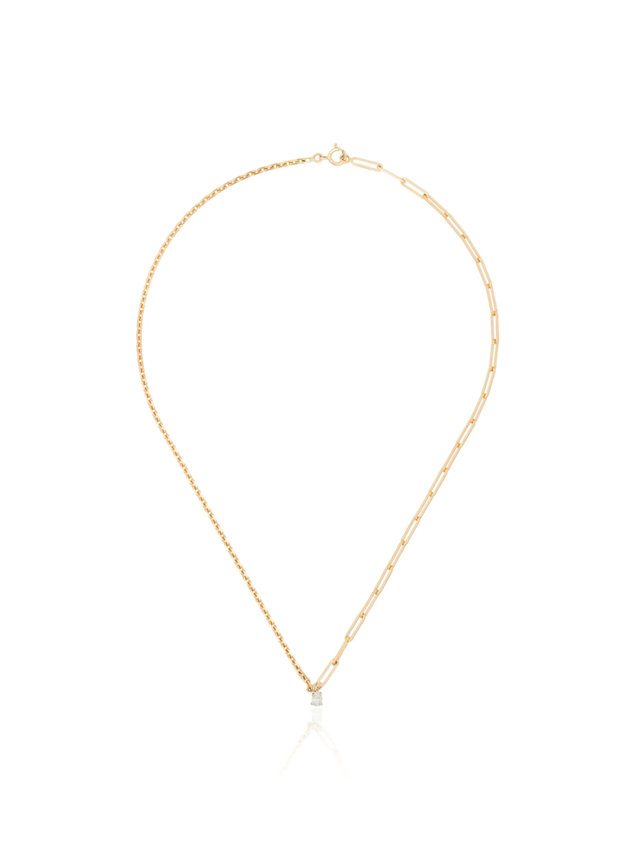 18kt yellow gold pear diamond necklace