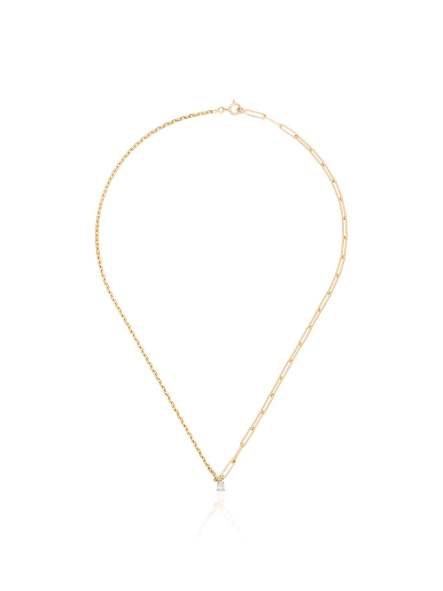 18kt yellow gold pear diamond necklace