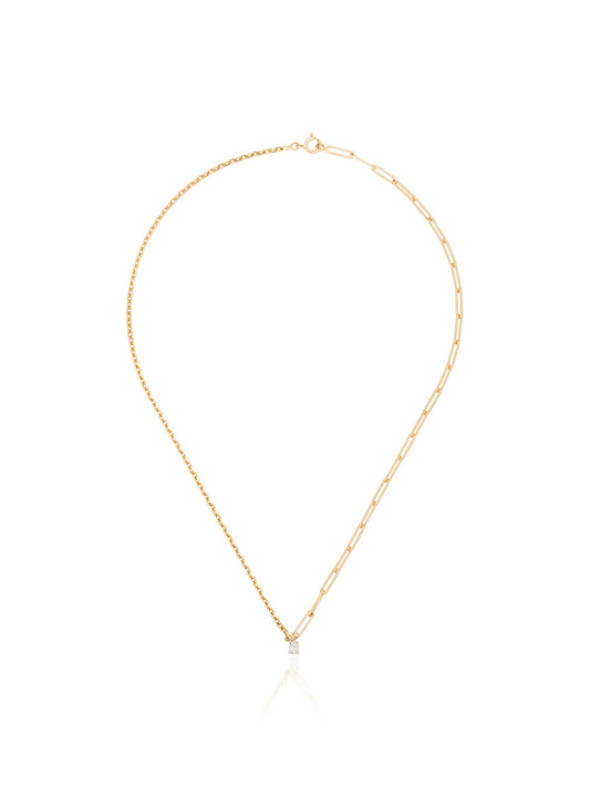 18kt yellow gold pear diamond necklace