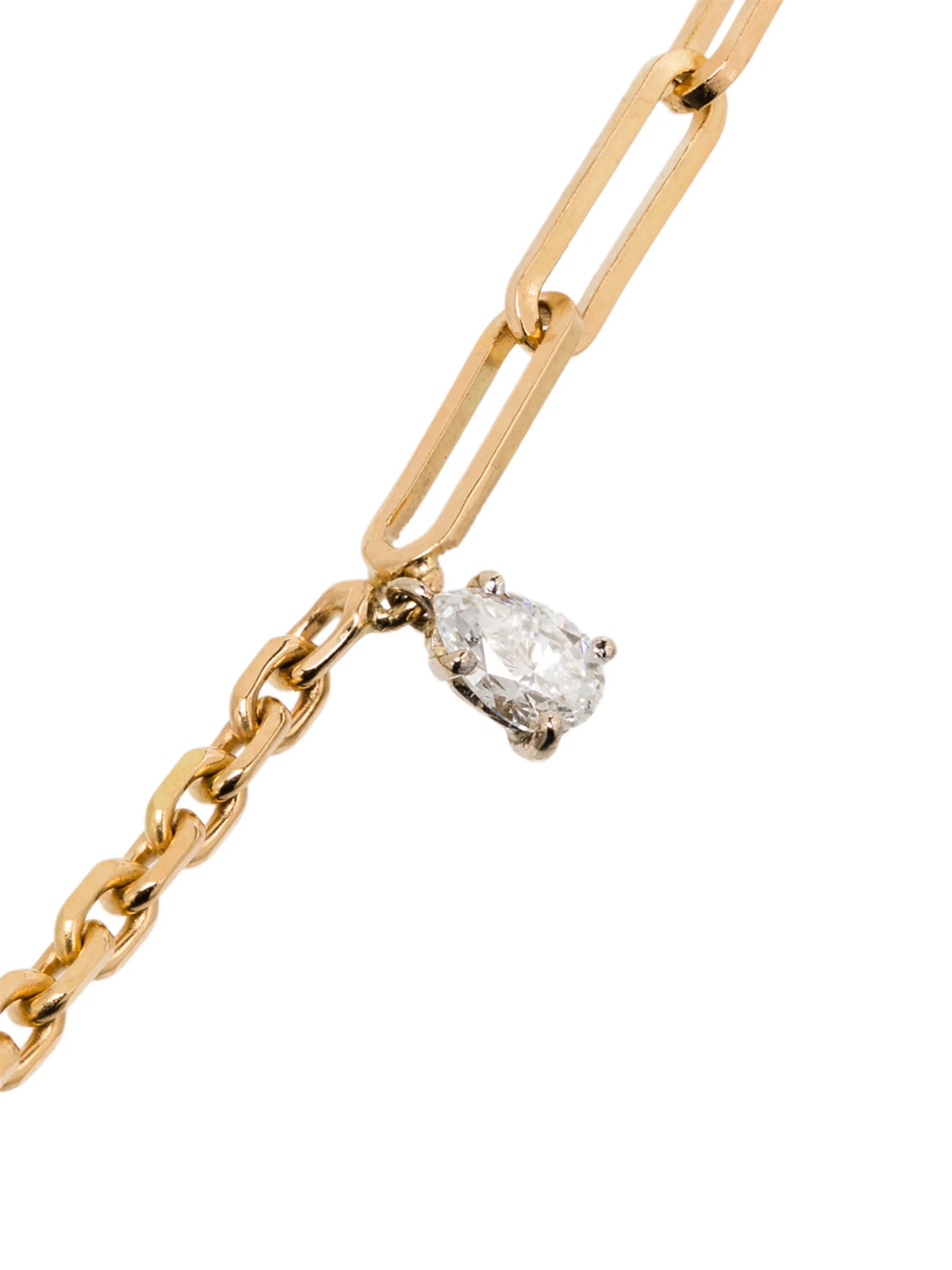 18kt yellow gold pear diamond necklace