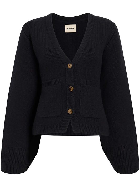 Scarlet flared-sleeve cashmere cardigan