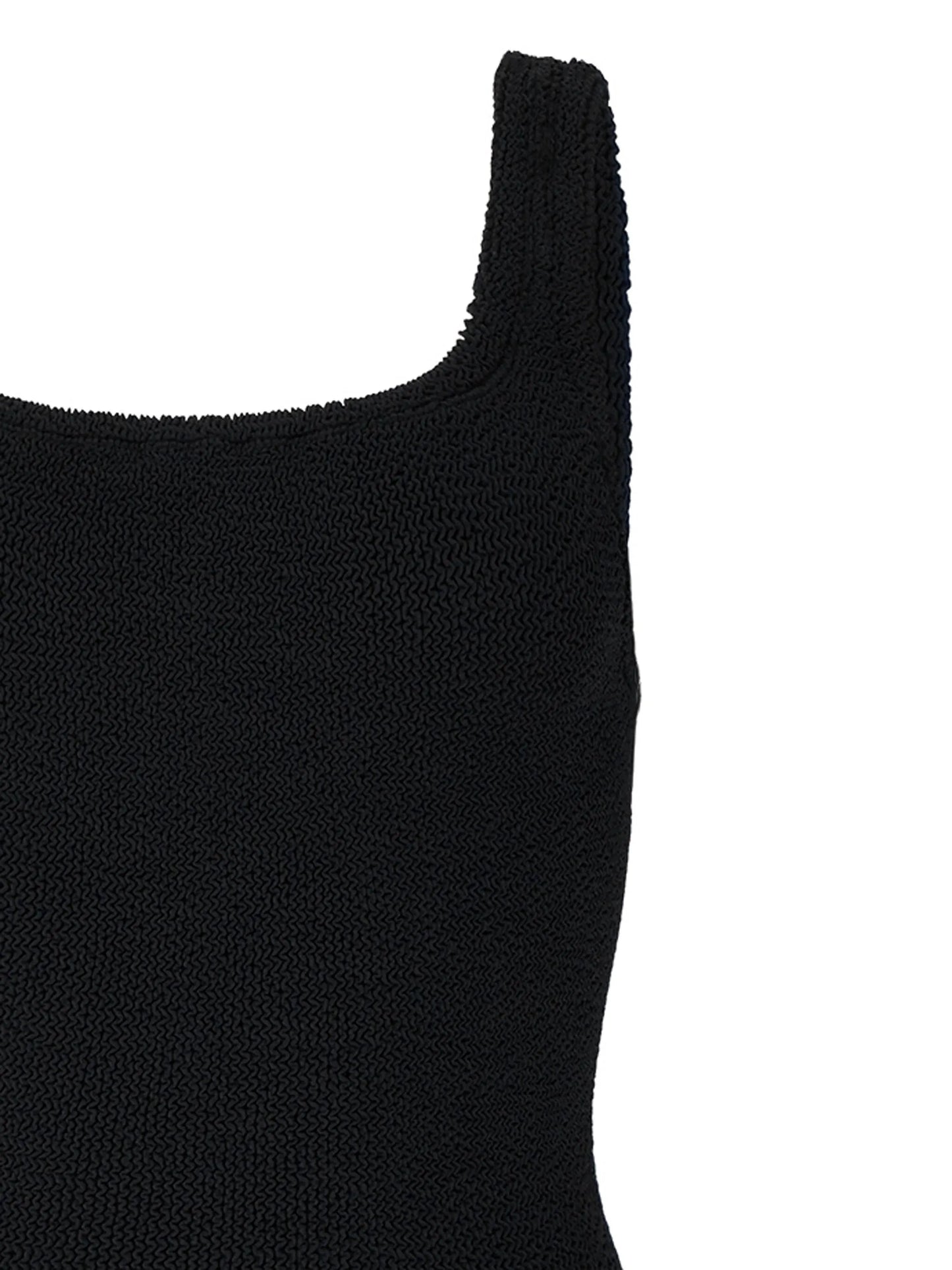crinkle-effect square-neck swimsuit