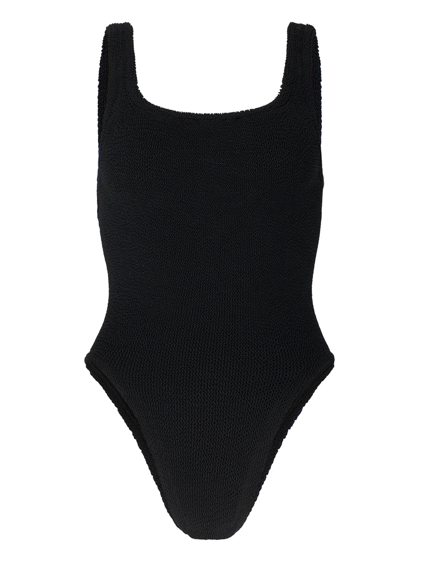crinkle-effect square-neck swimsuit