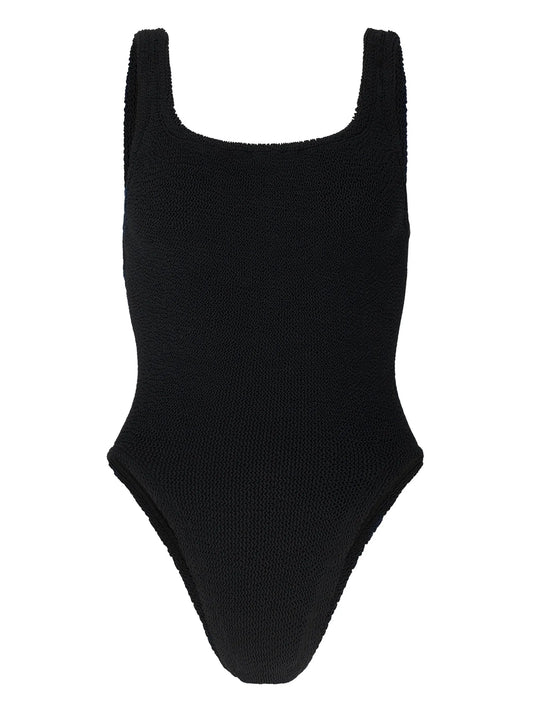 crinkle-effect square-neck swimsuit