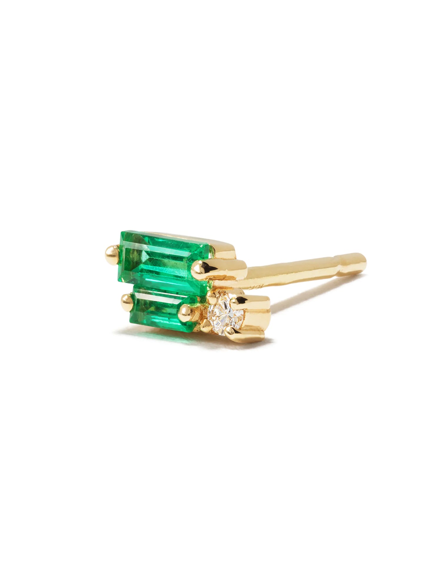 18kt yellow gold Fireworks emerald and diamond studs