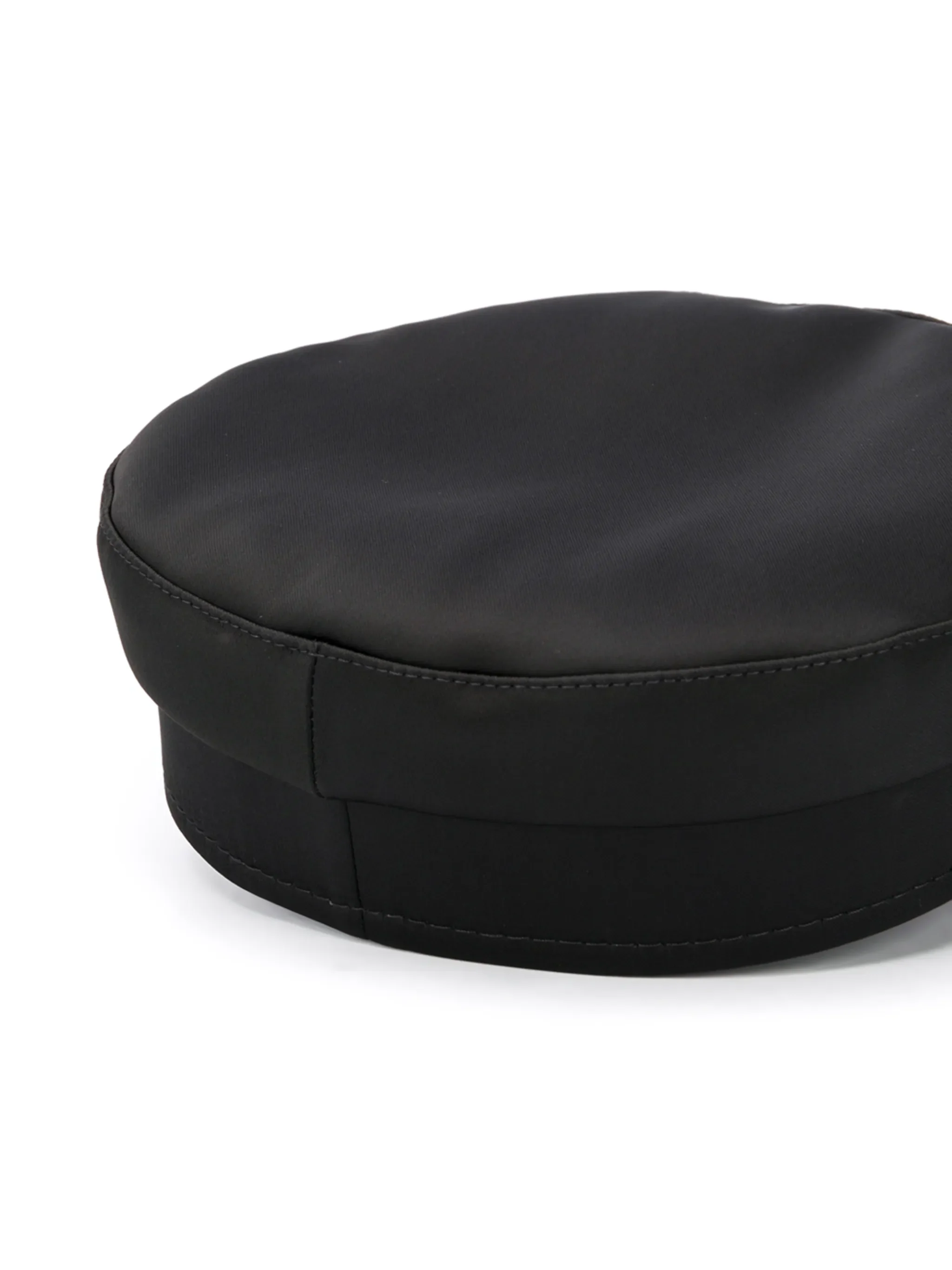crystal-embellished black satin Baker Boy cap