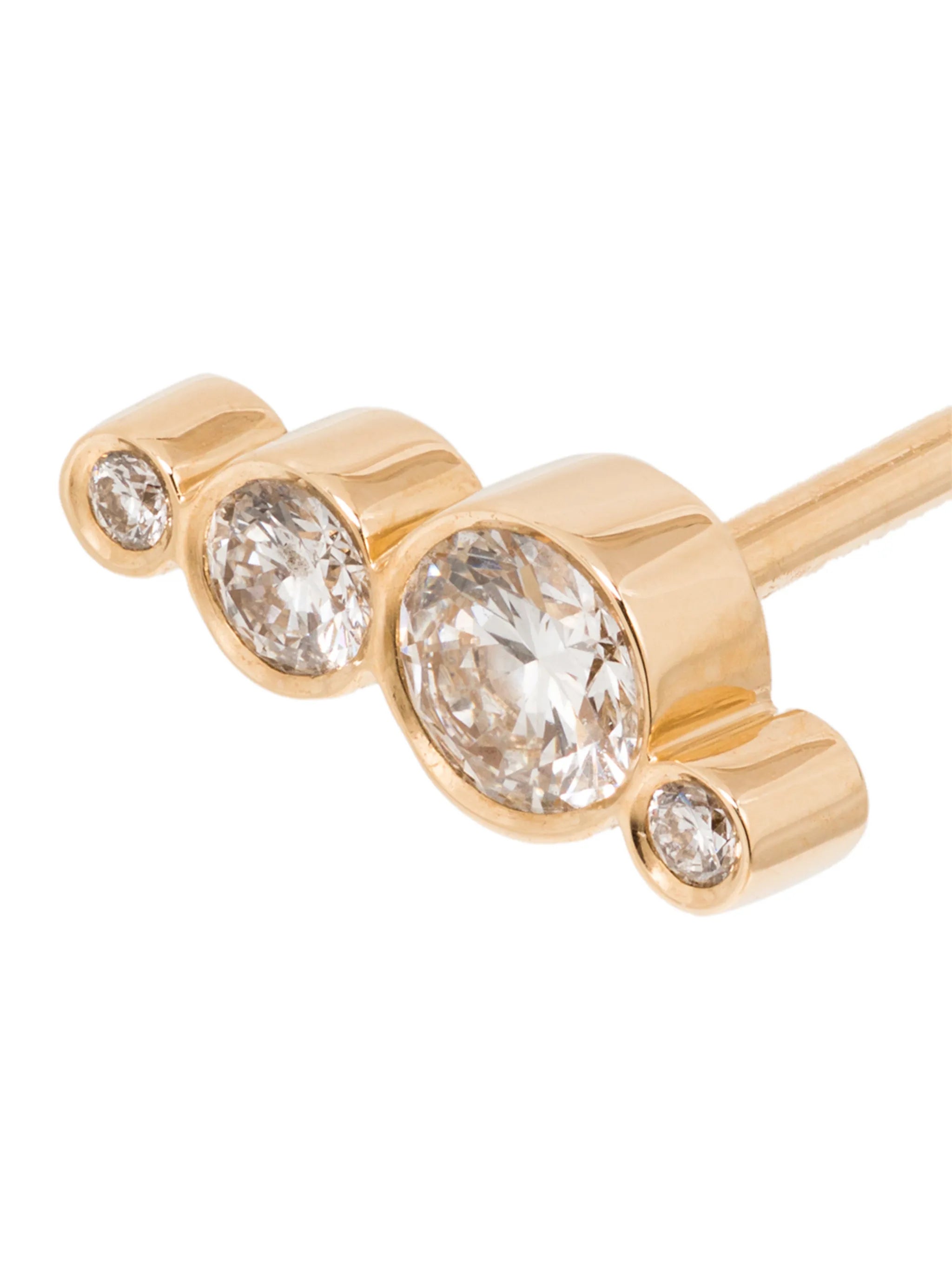 18kt yellow gold Flacon single diamond earring