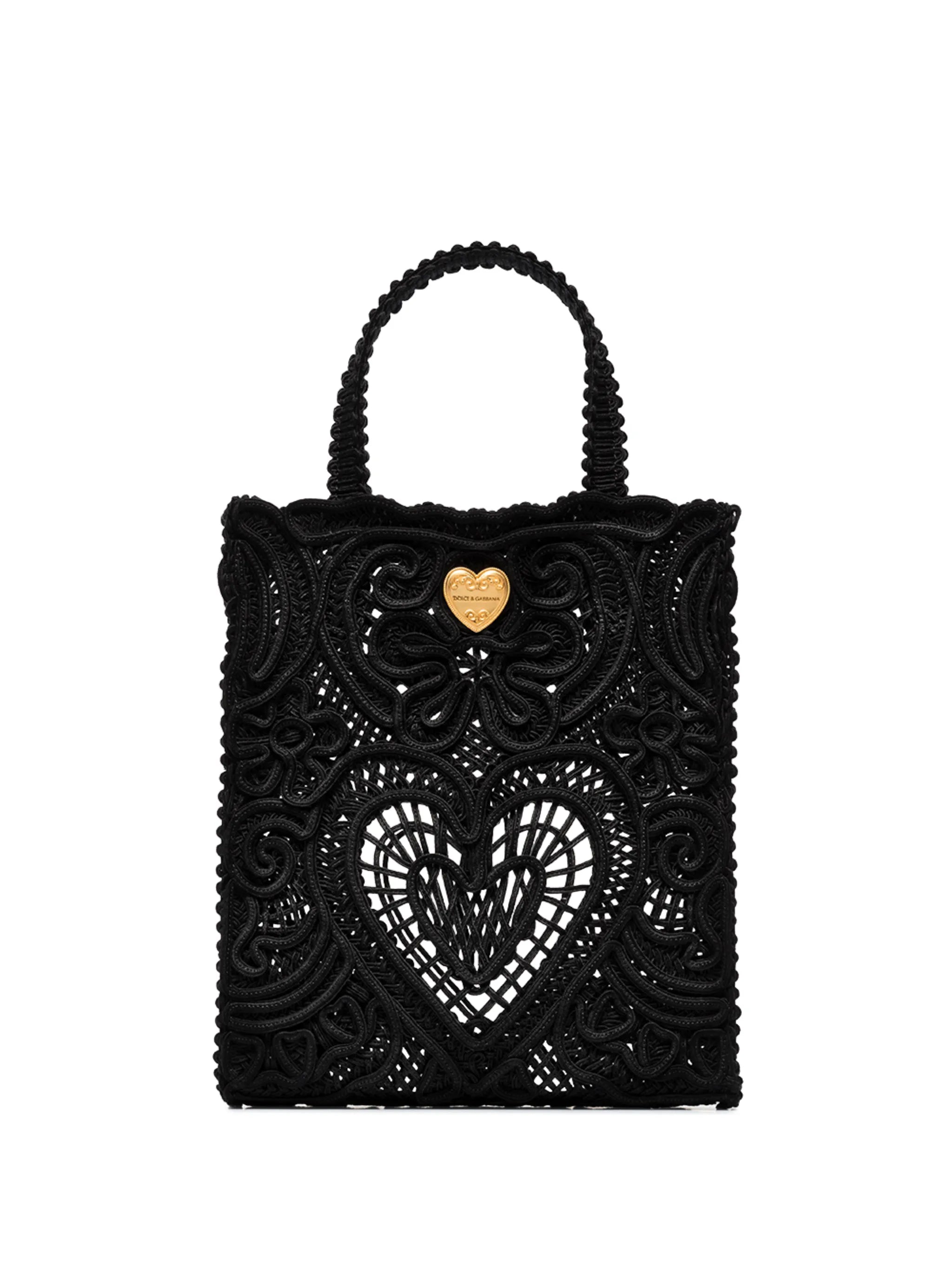 small cordonetto-lace tote bag