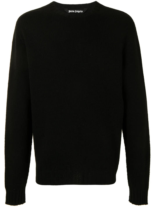curved-logo wool-blend jumper