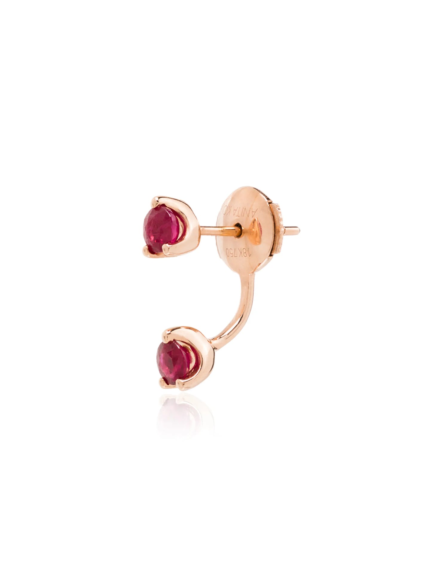 Orbit 18kt rose gold ruby earring