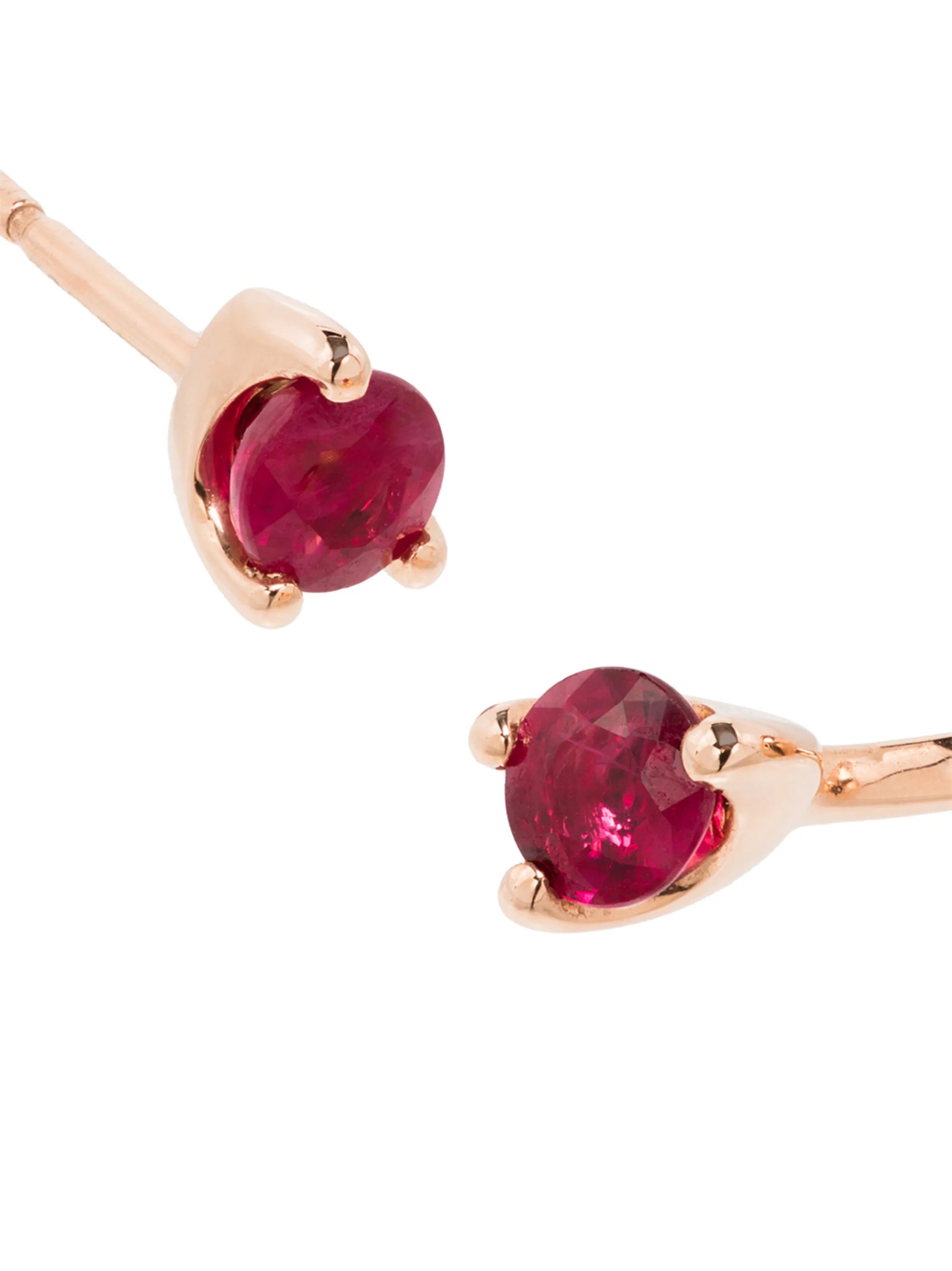 Orbit 18kt rose gold ruby earring