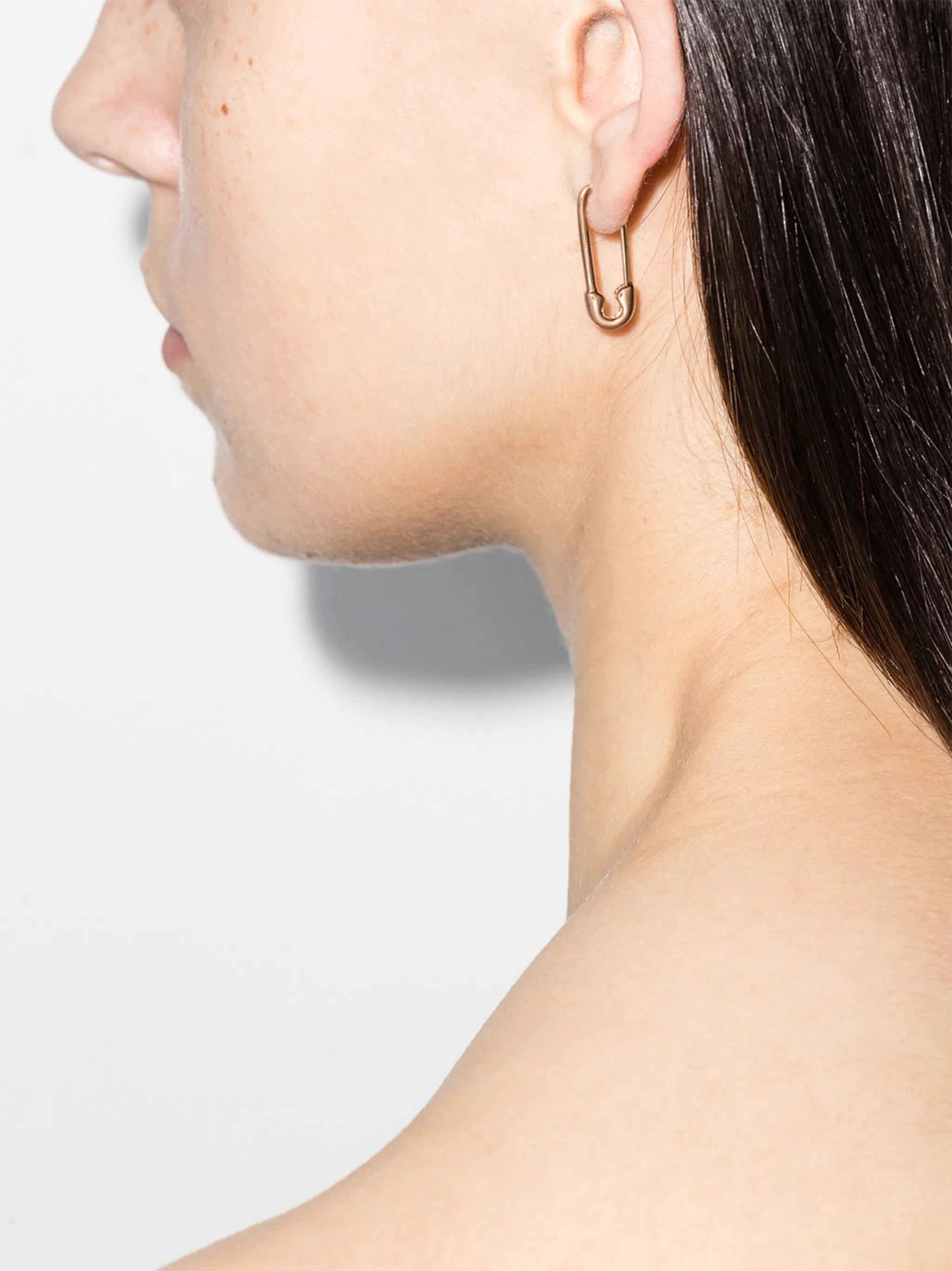 Safety Pin 18kt rose gold earring