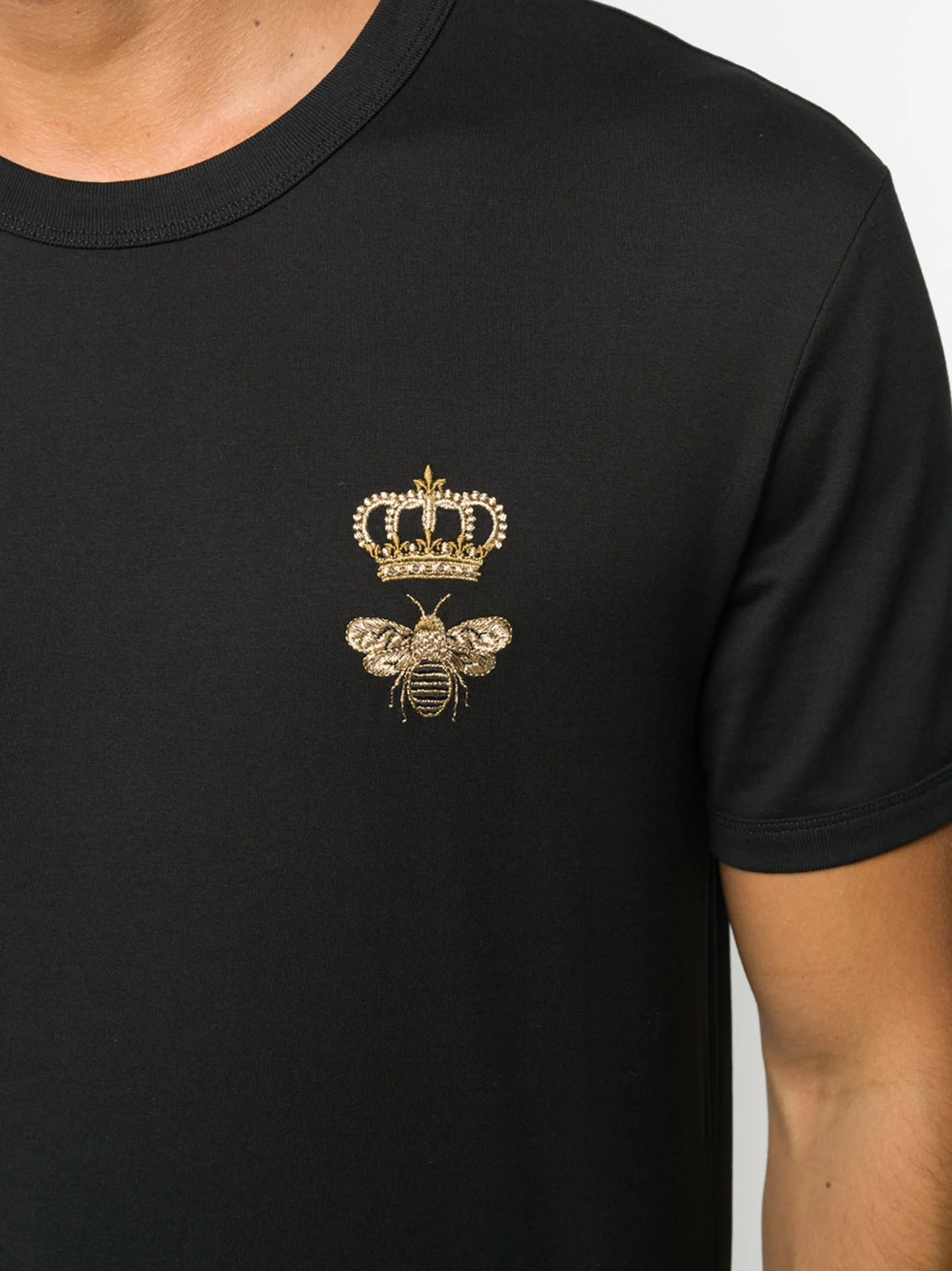 embroidered cotton T-shirt