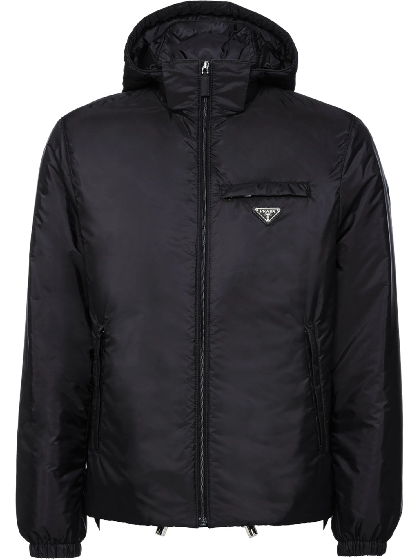 Re-Nylon logo-patch down jacket